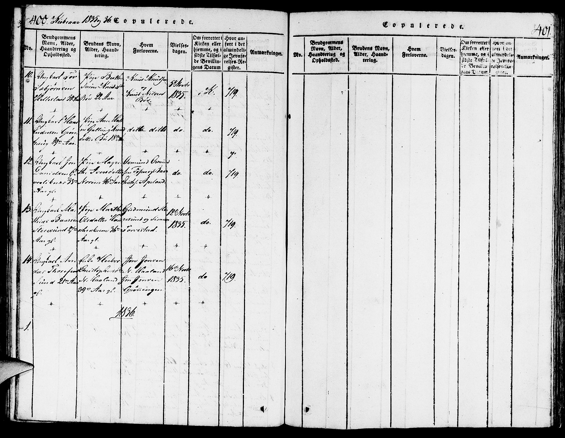 Torvastad sokneprestkontor, AV/SAST-A -101857/H/Ha/Haa/L0004: Parish register (official) no. A 3 /1, 1817-1836, p. 400-401