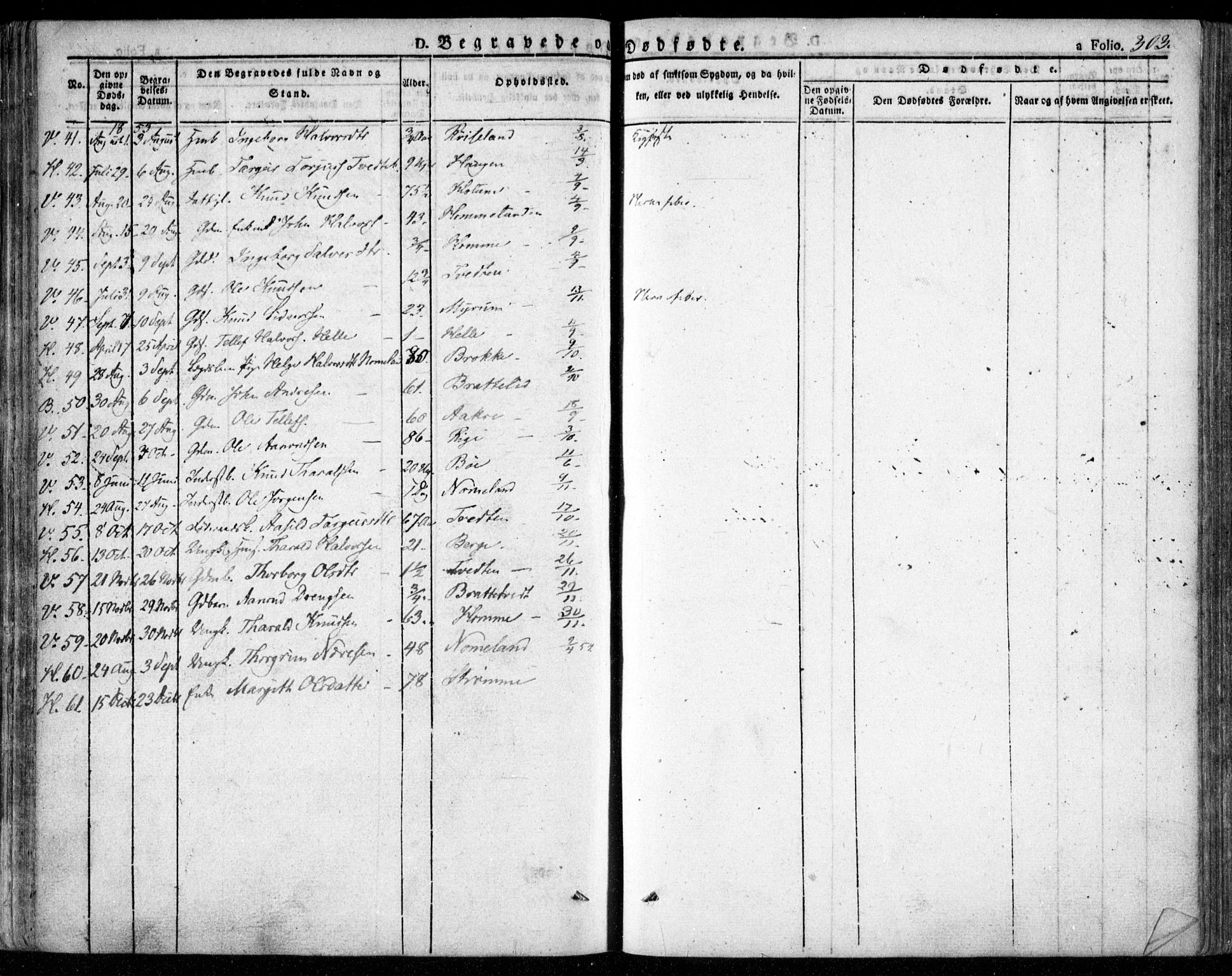 Valle sokneprestkontor, AV/SAK-1111-0044/F/Fa/Fac/L0006: Parish register (official) no. A 6, 1831-1853, p. 303