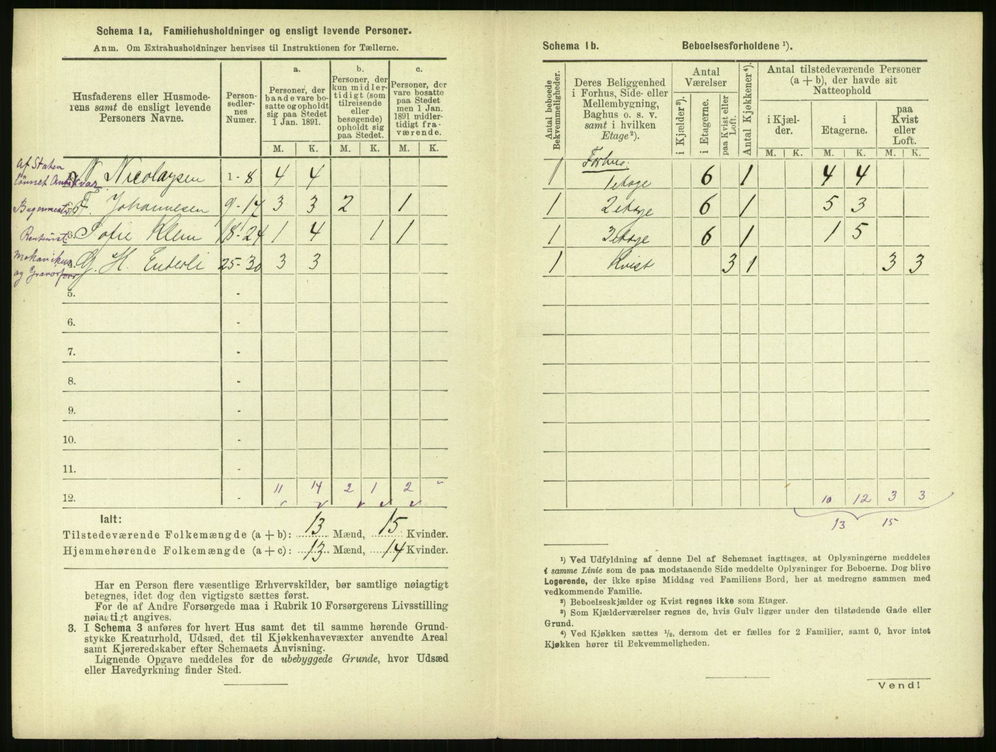 RA, 1891 census for 0301 Kristiania, 1891, p. 33053