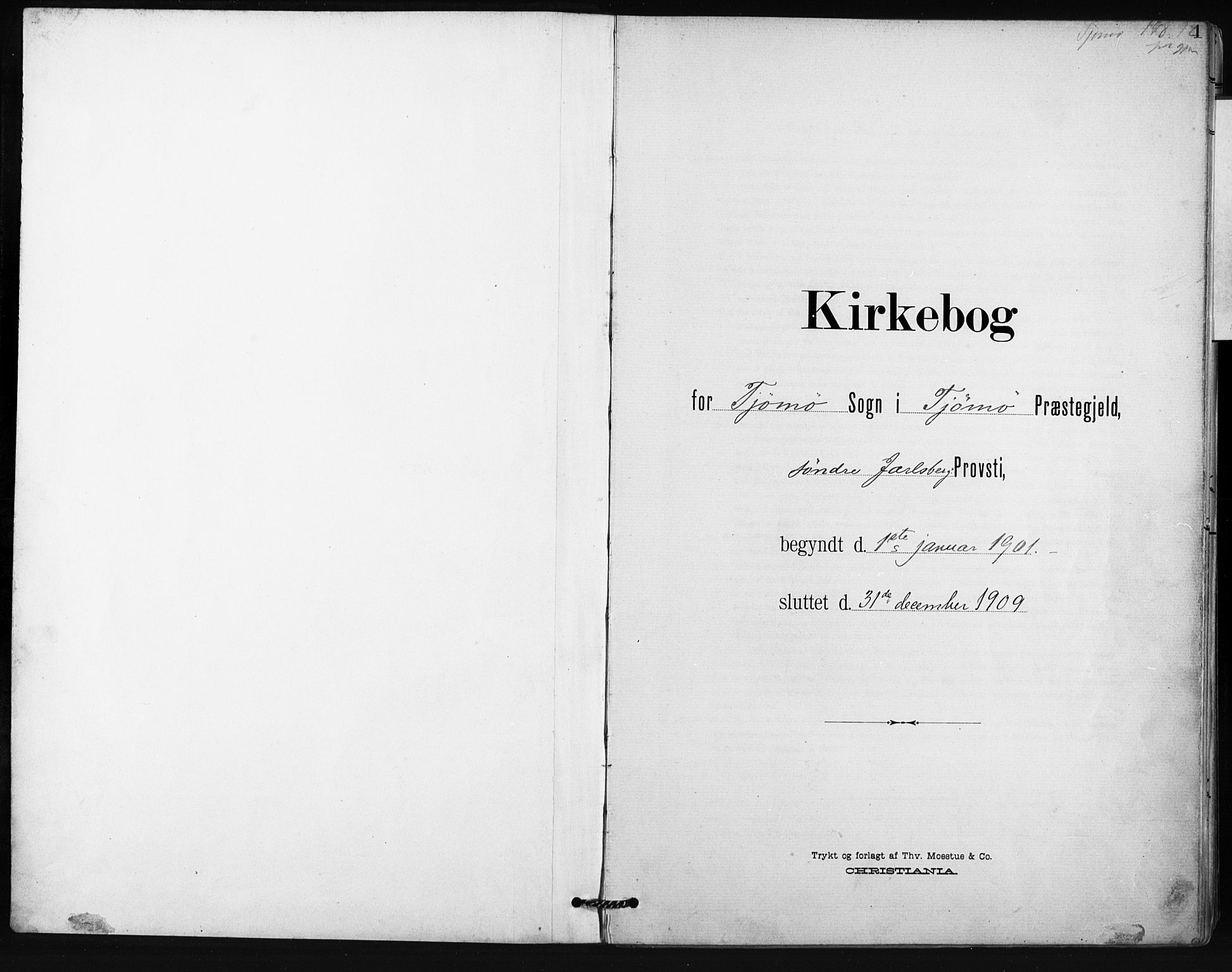 Tjøme kirkebøker, SAKO/A-328/F/Fa/L0005: Parish register (official) no. 5, 1901-1909, p. 1