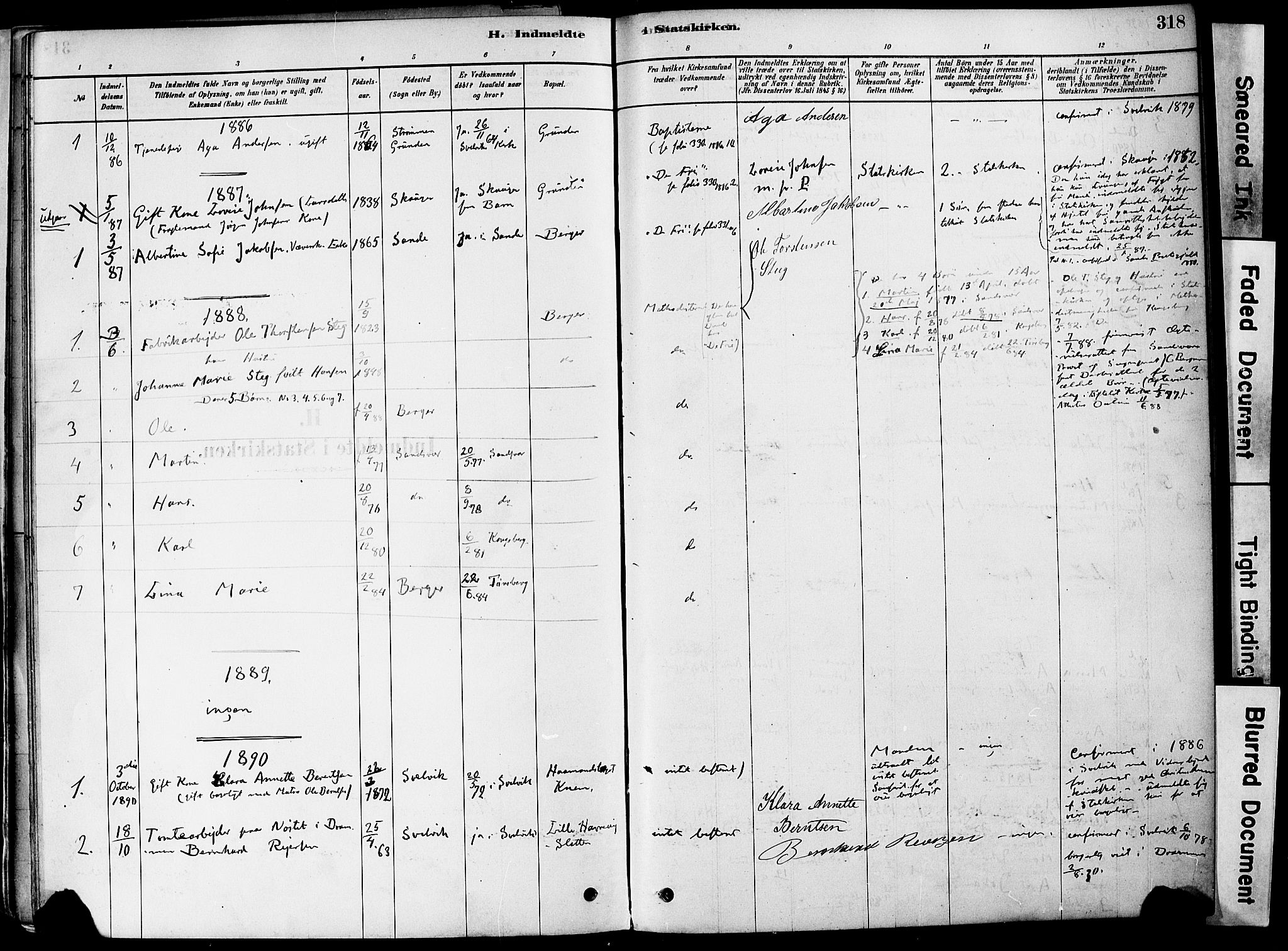 Strømm kirkebøker, SAKO/A-322/F/Fa/L0004: Parish register (official) no. I 4, 1878-1899, p. 318