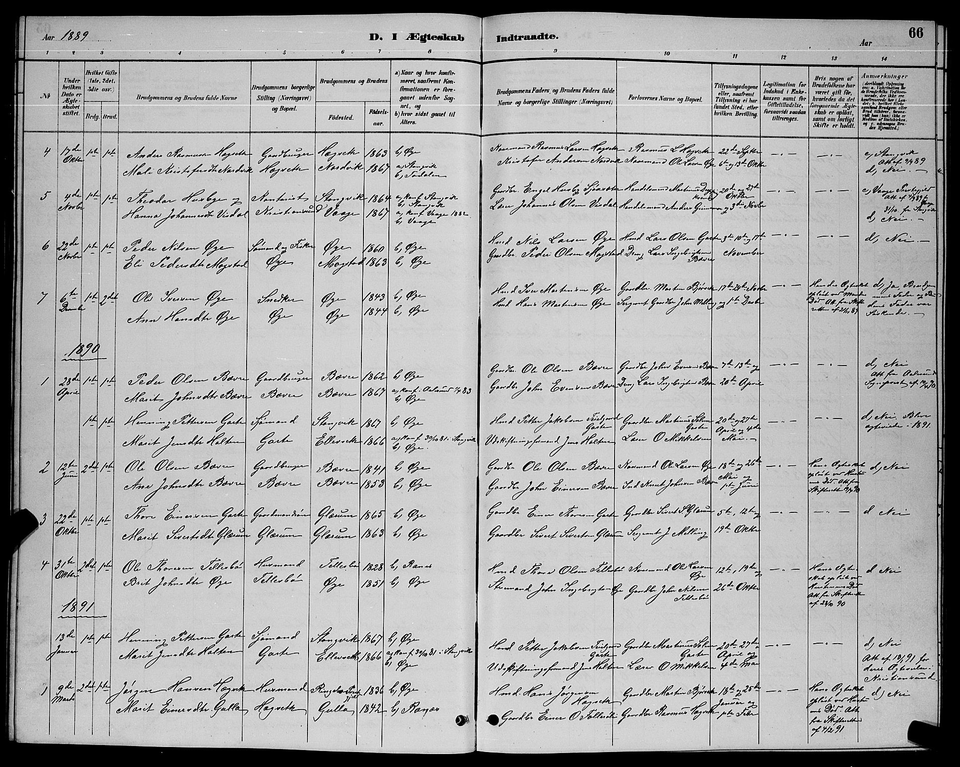 Ministerialprotokoller, klokkerbøker og fødselsregistre - Møre og Romsdal, AV/SAT-A-1454/595/L1052: Parish register (copy) no. 595C04, 1885-1900, p. 66