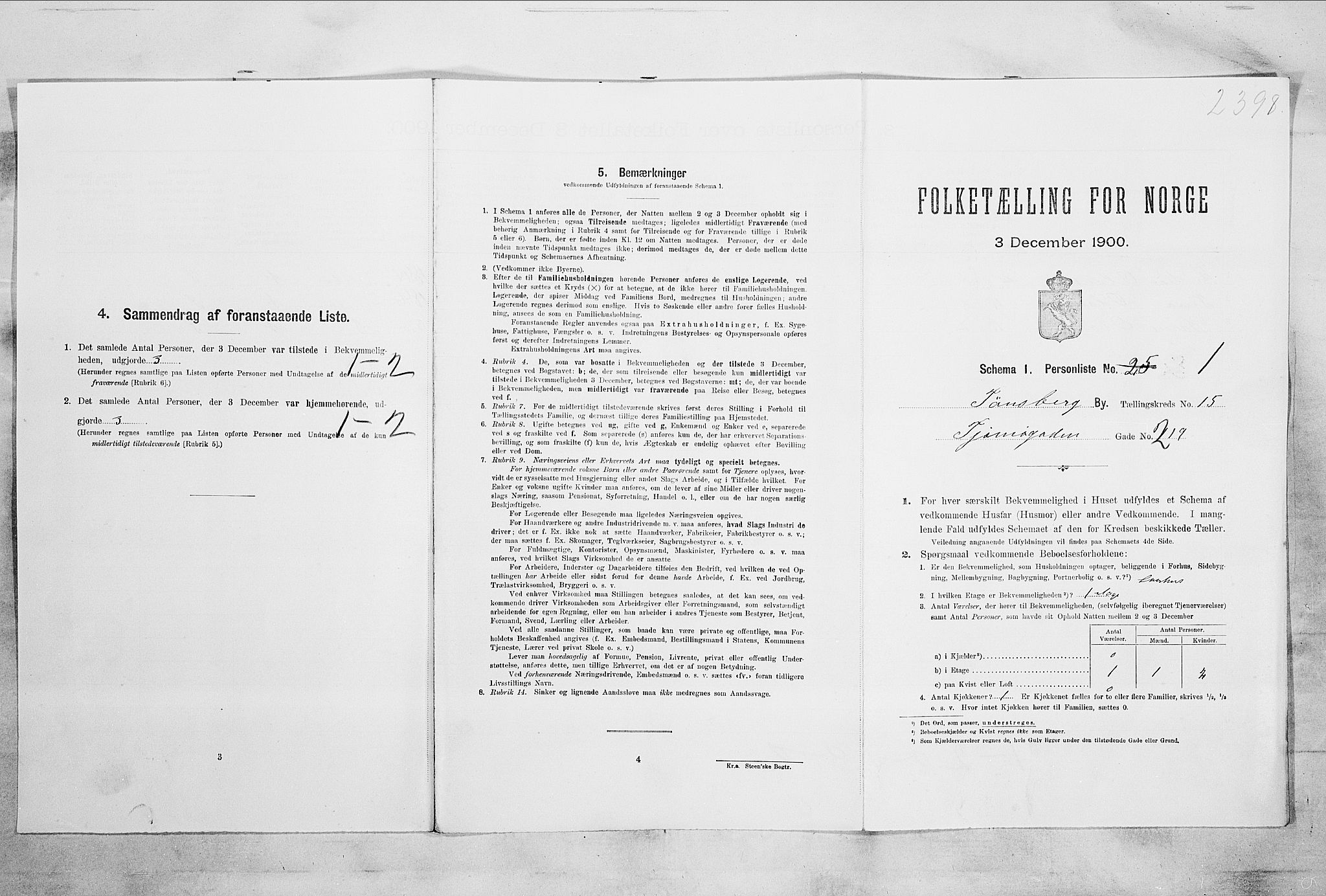 RA, 1900 census for Tønsberg, 1900, p. 2364