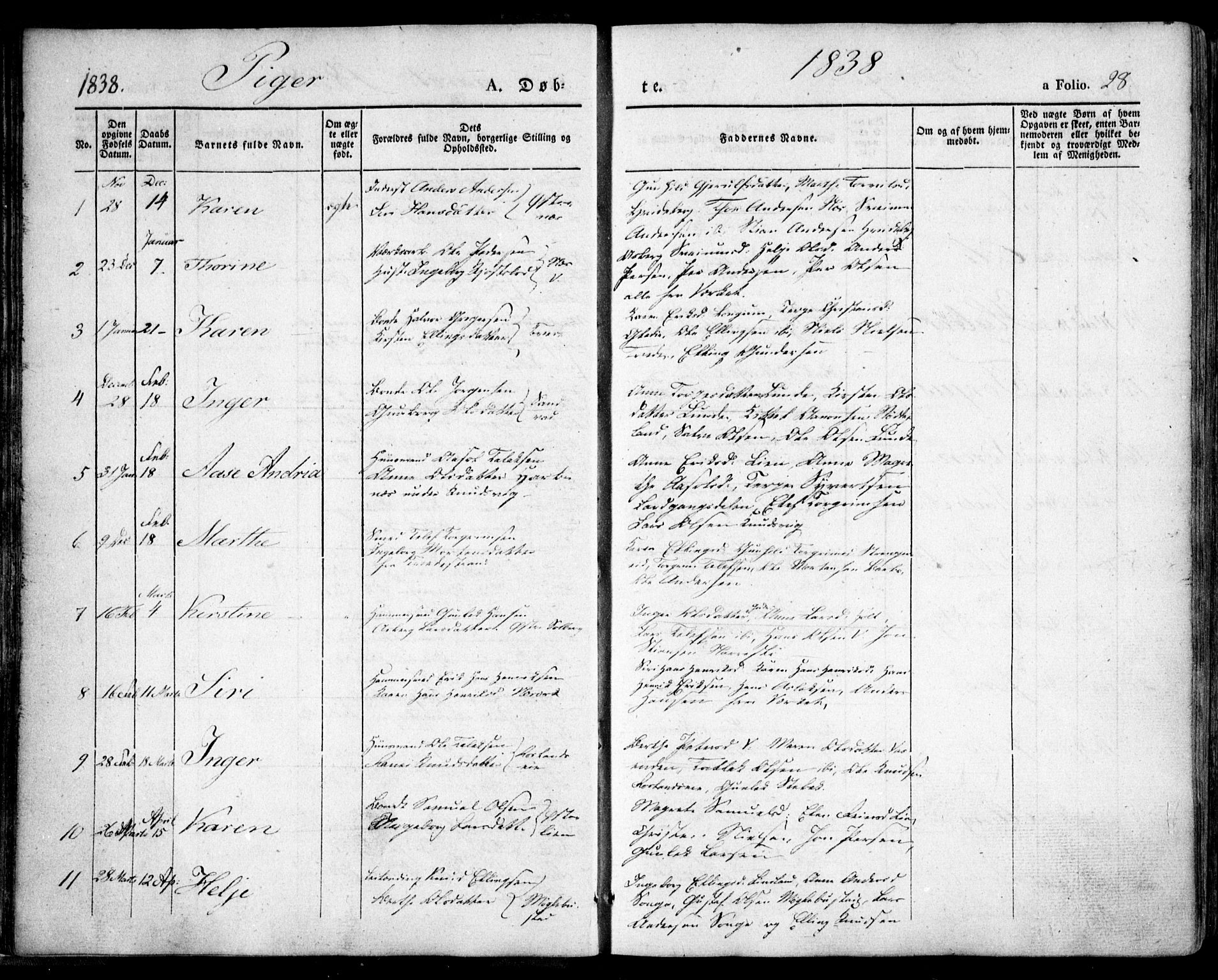 Holt sokneprestkontor, AV/SAK-1111-0021/F/Fa/L0007: Parish register (official) no. A 7, 1836-1848, p. 28