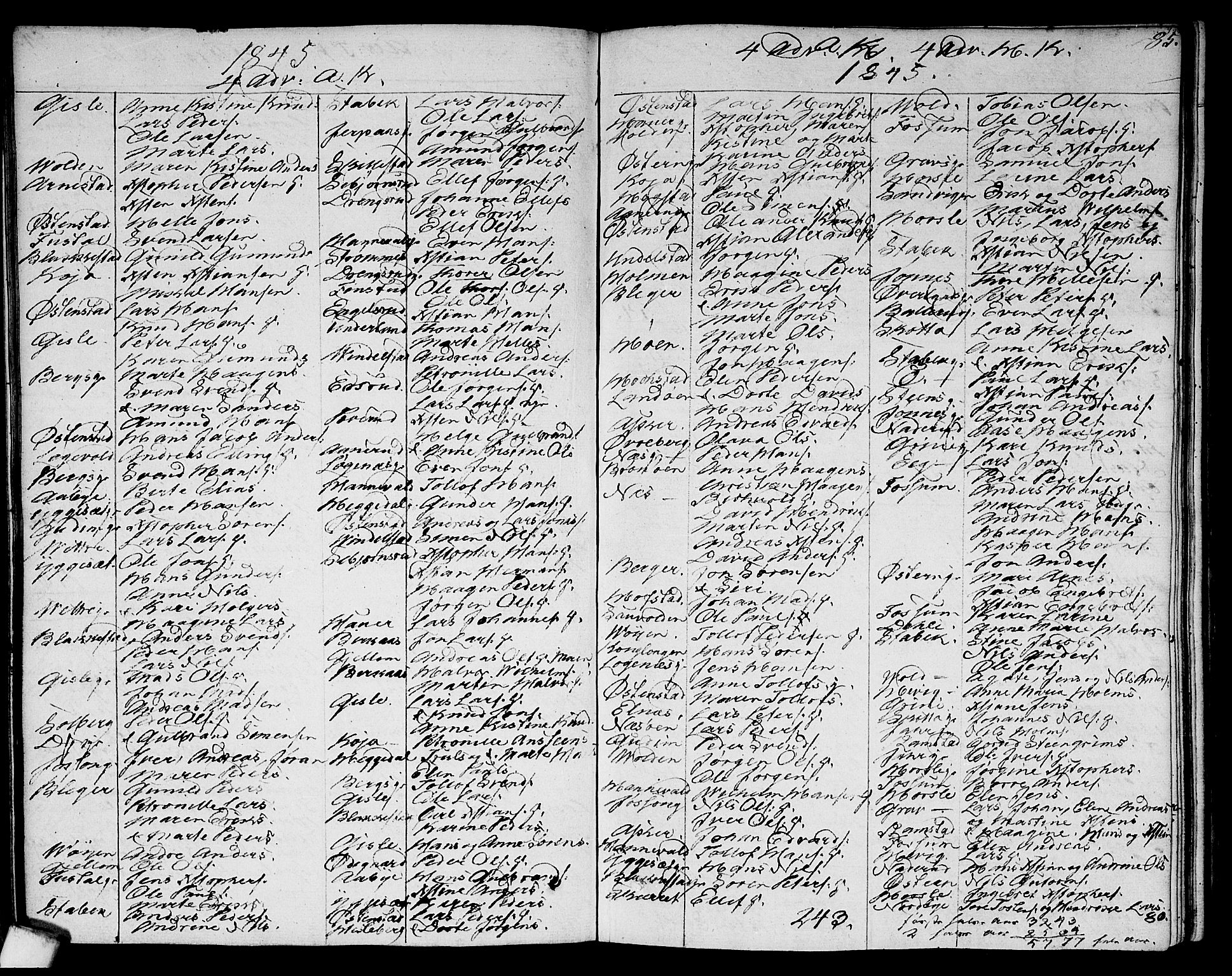Asker prestekontor Kirkebøker, SAO/A-10256a/F/Fa/L0005: Parish register (official) no. I 5, 1807-1813, p. 85