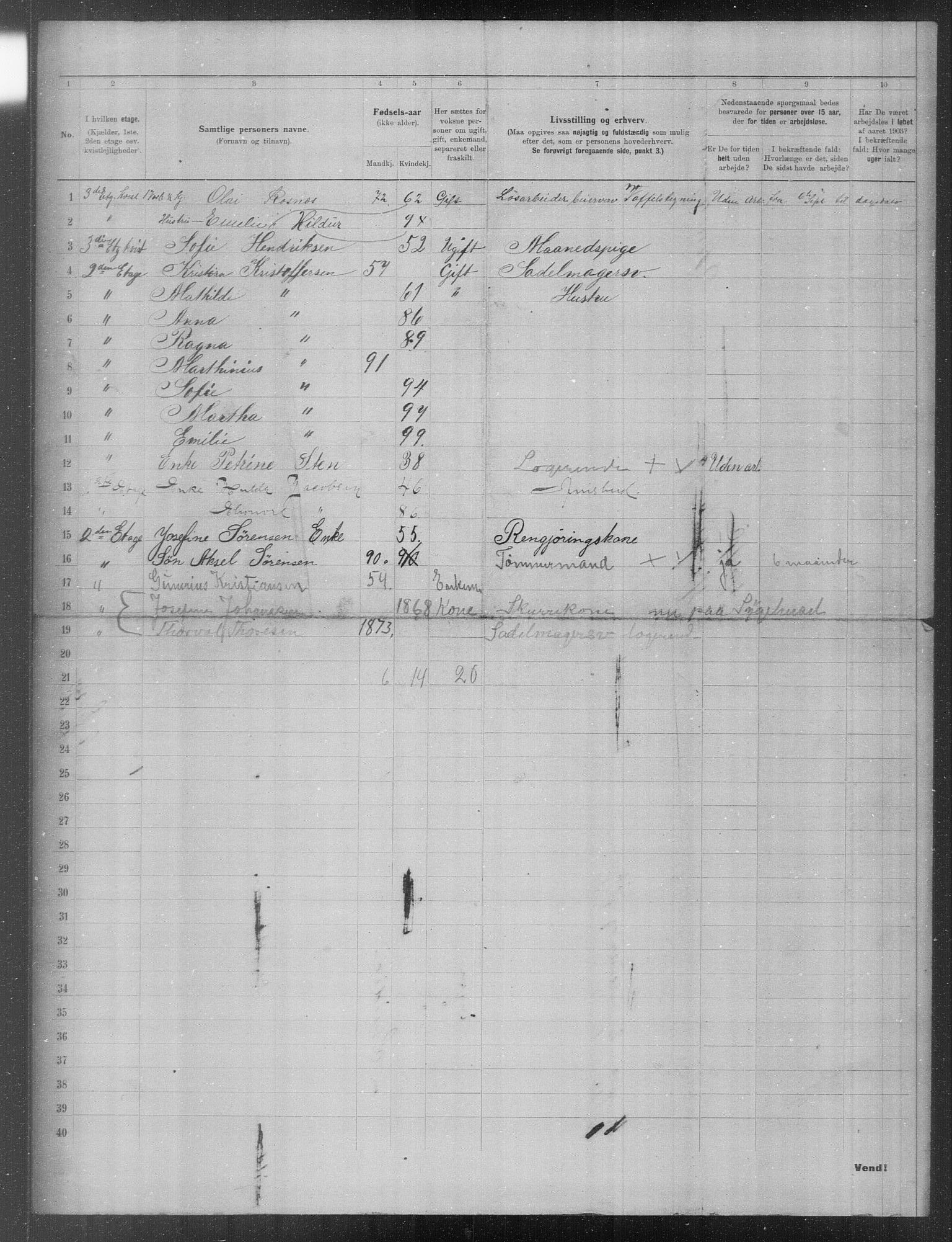 OBA, Municipal Census 1903 for Kristiania, 1903, p. 18601