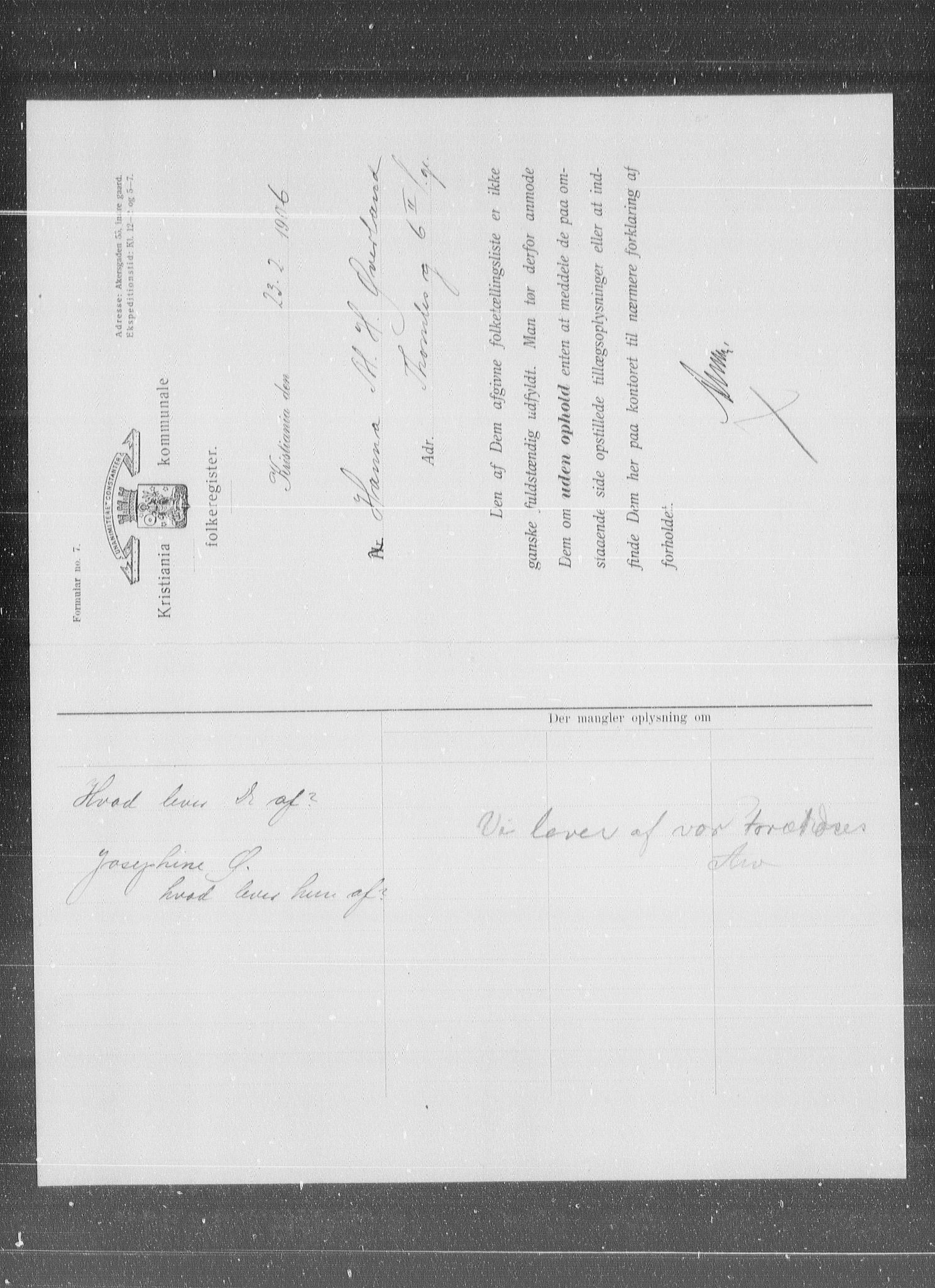 OBA, Municipal Census 1905 for Kristiania, 1905, p. 57197