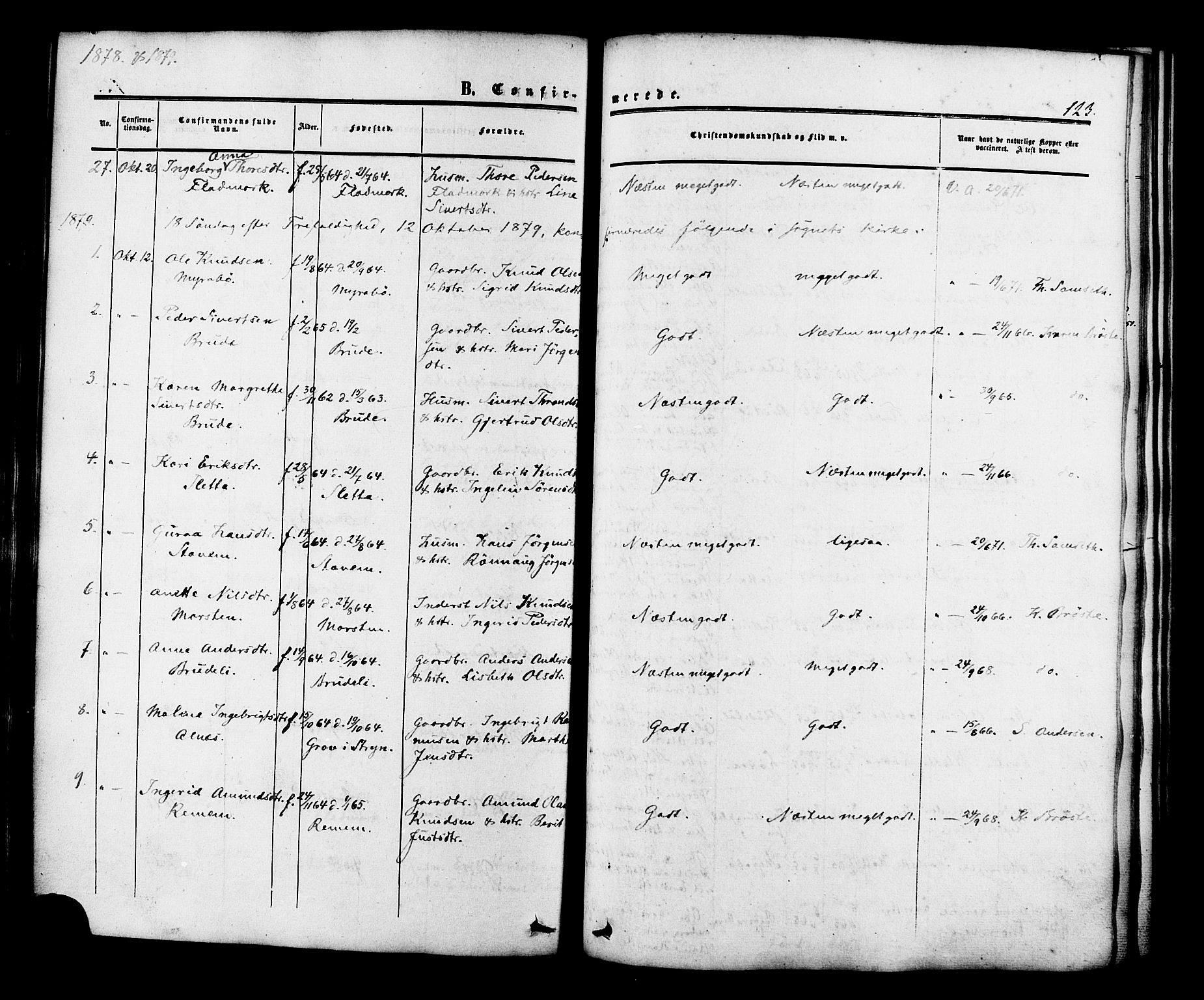 Ministerialprotokoller, klokkerbøker og fødselsregistre - Møre og Romsdal, SAT/A-1454/546/L0594: Parish register (official) no. 546A02, 1854-1882, p. 123