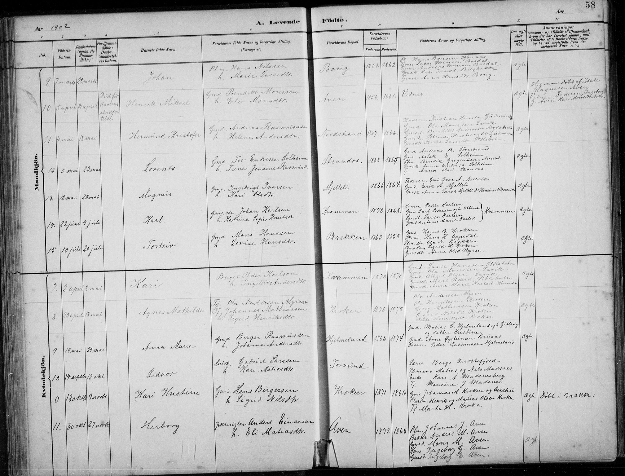 Lavik sokneprestembete, SAB/A-80901: Parish register (copy) no. A 2, 1882-1910, p. 58