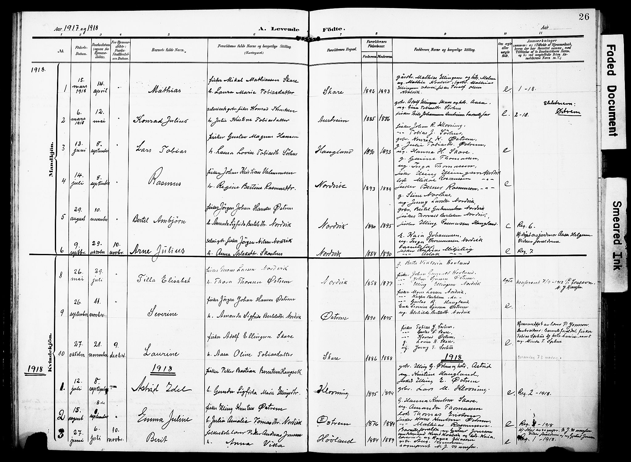 Torvastad sokneprestkontor, AV/SAST-A -101857/H/Ha/Haa/L0018: Parish register (official) no. A 17, 1903-1925, p. 26