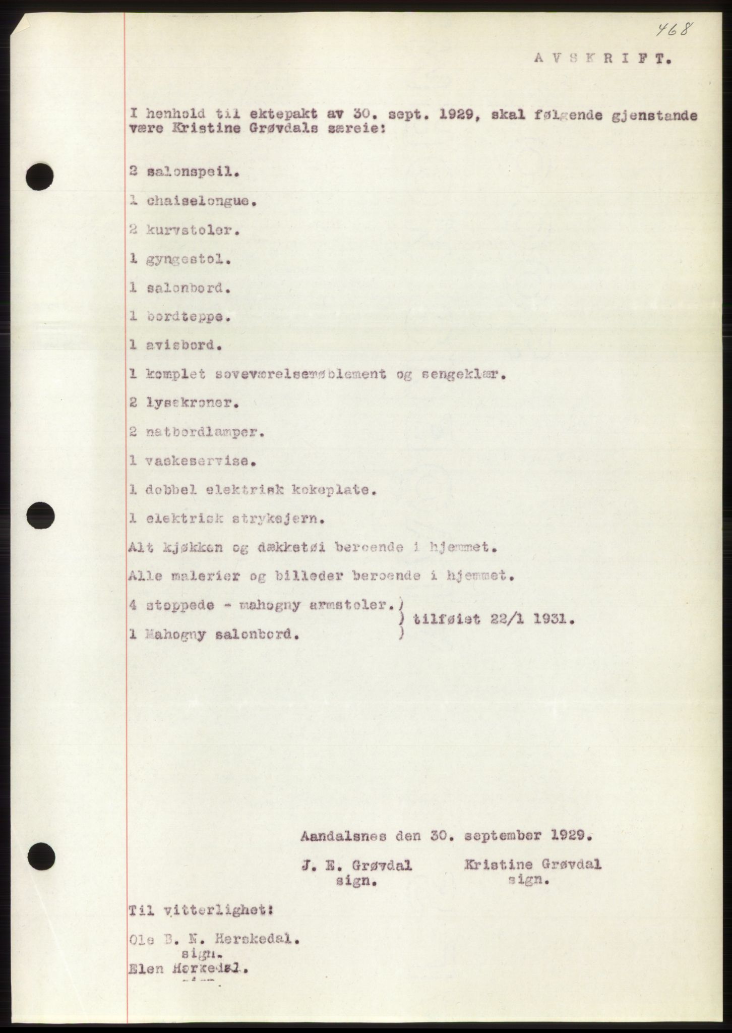 Romsdal sorenskriveri, AV/SAT-A-4149/1/2/2C/L0059: Mortgage book no. 53, 1931-1931, Deed date: 15.08.1931