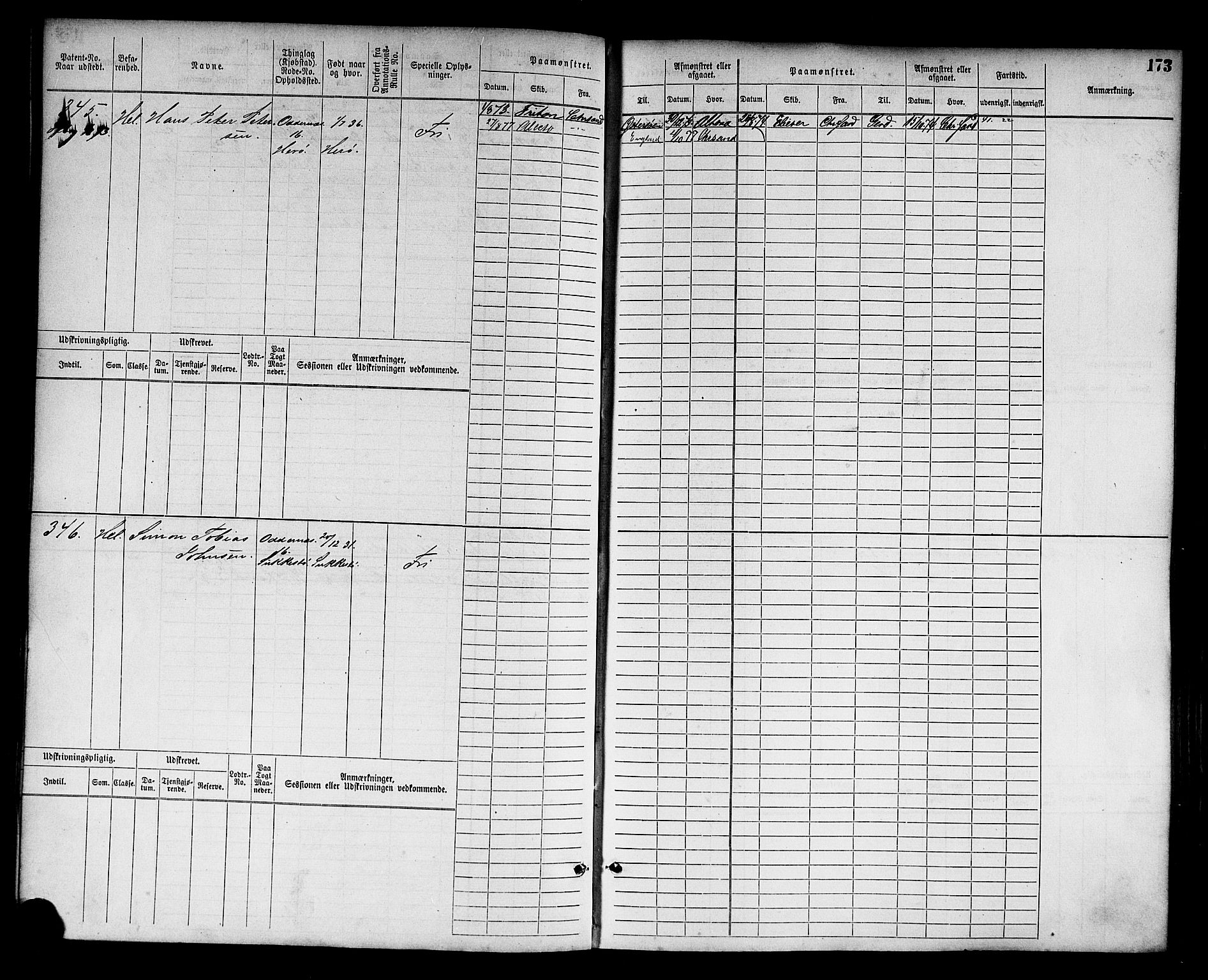 Kristiansand mønstringskrets, AV/SAK-2031-0015/F/Fb/L0003: Hovedrulle nr 1-762, I-10, 1860-1911, p. 184