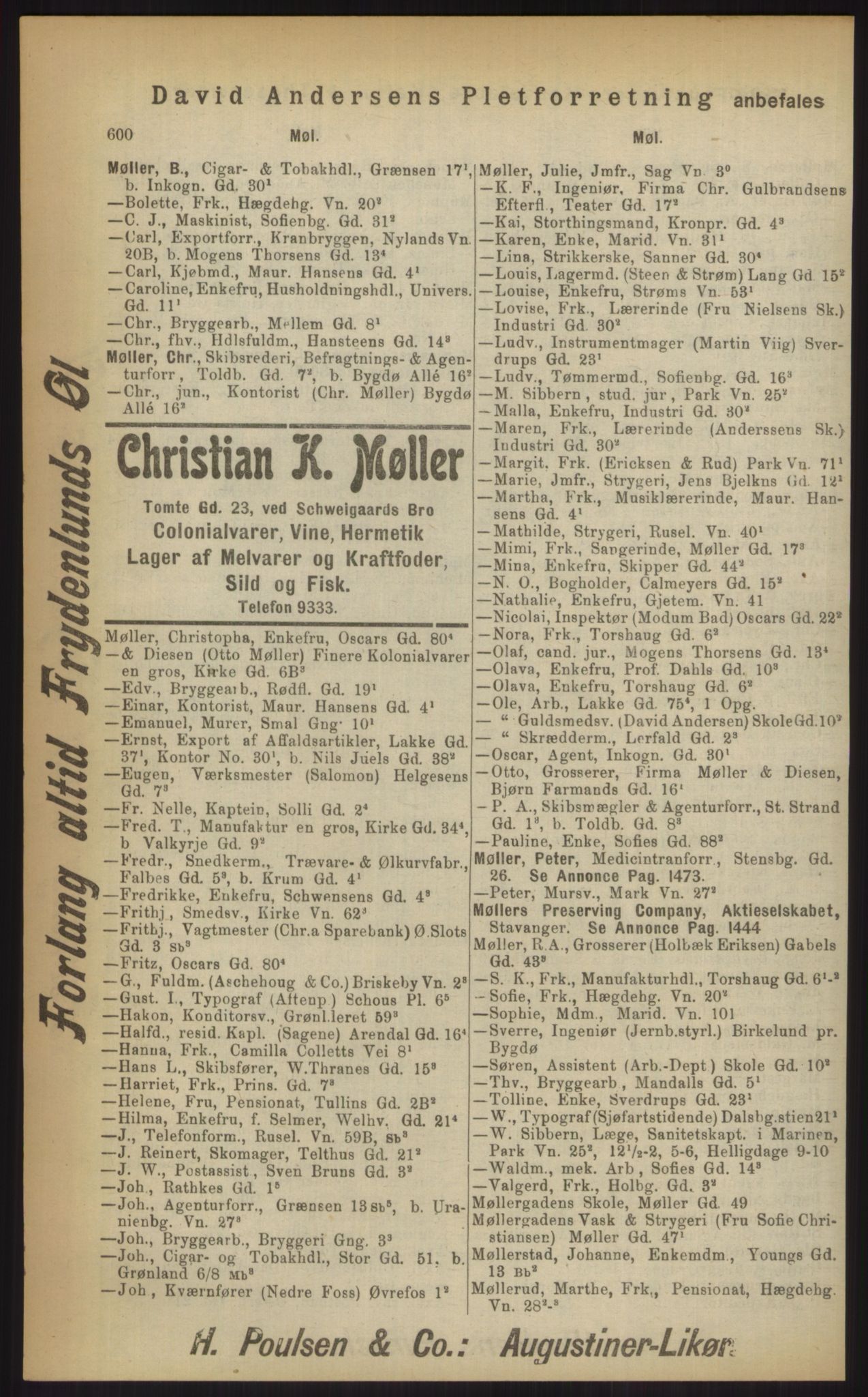 Kristiania/Oslo adressebok, PUBL/-, 1903, p. 600