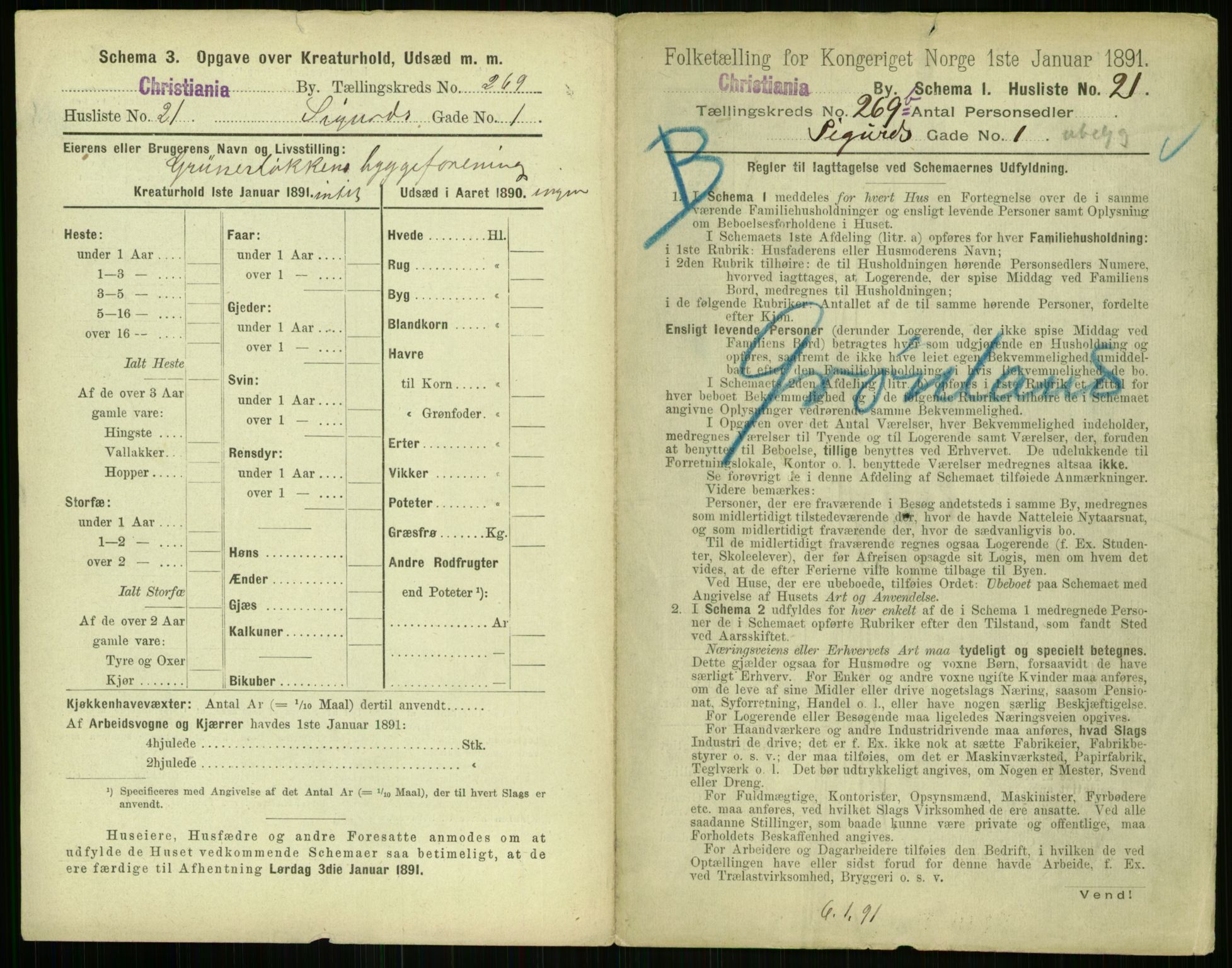 RA, 1891 census for 0301 Kristiania, 1891, p. 107394