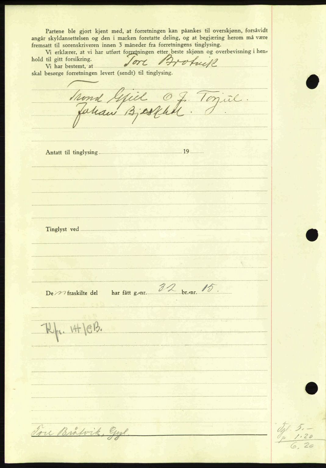 Nordmøre sorenskriveri, AV/SAT-A-4132/1/2/2Ca: Mortgage book no. A90, 1941-1941, Diary no: : 1515/1941