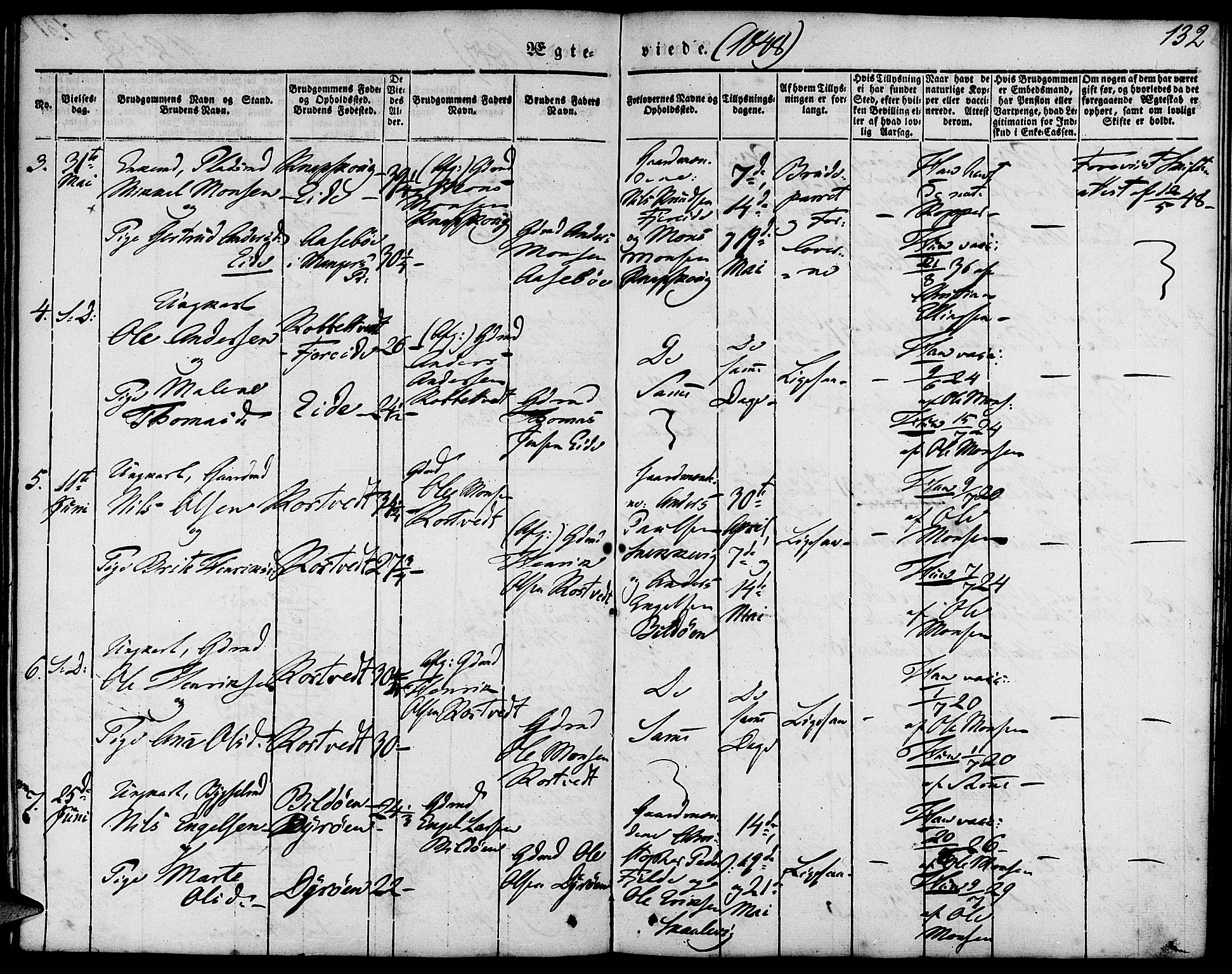 Fjell sokneprestembete, SAB/A-75301/H/Haa: Parish register (official) no. A 1, 1835-1850, p. 132