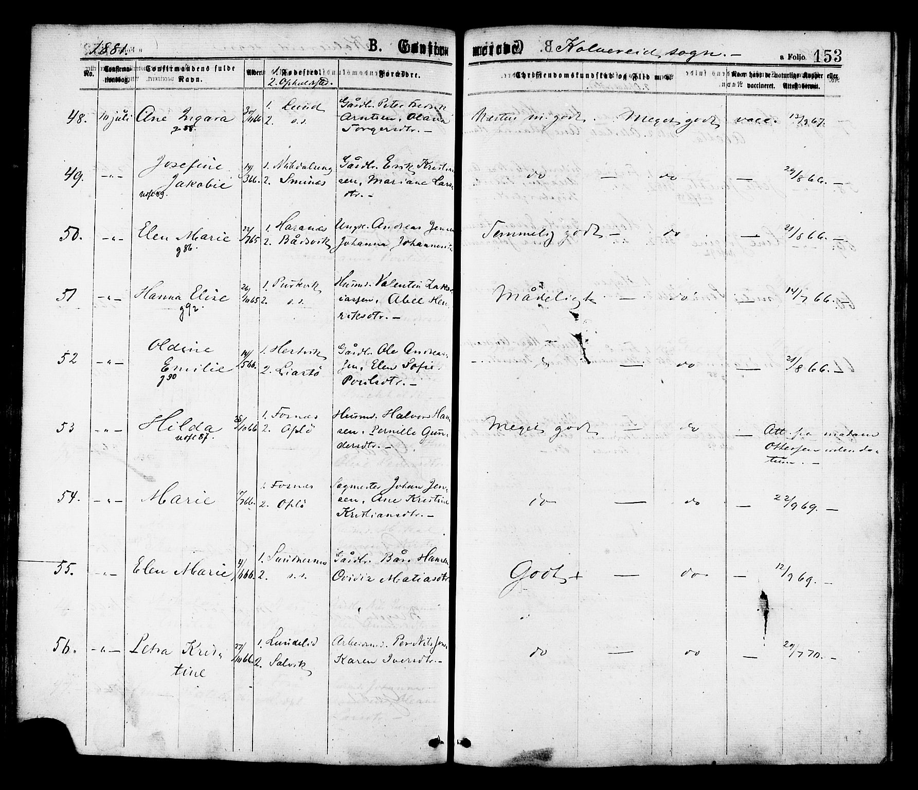 Ministerialprotokoller, klokkerbøker og fødselsregistre - Nord-Trøndelag, AV/SAT-A-1458/780/L0642: Parish register (official) no. 780A07 /1, 1874-1885, p. 153