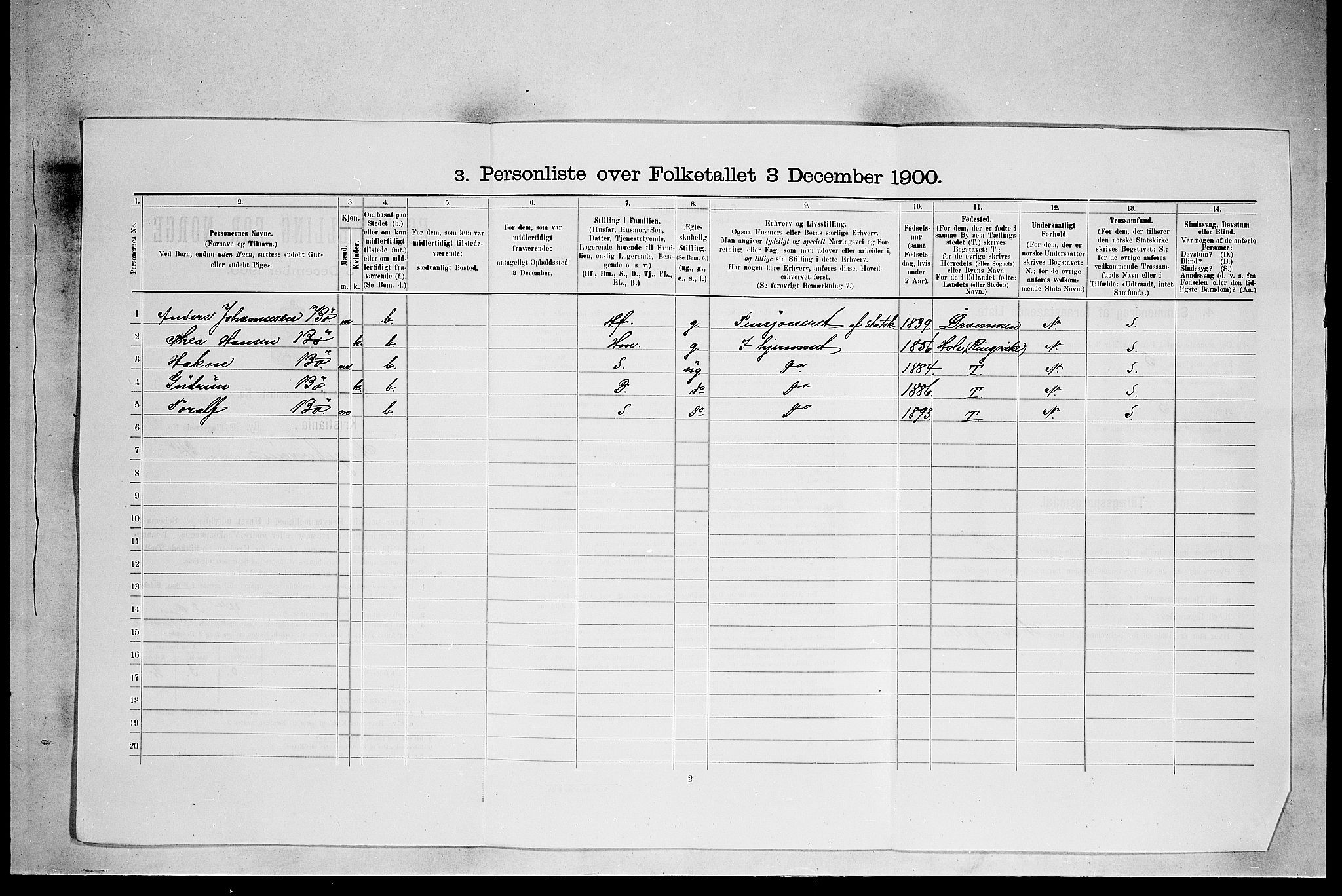 SAO, 1900 census for Kristiania, 1900, p. 24