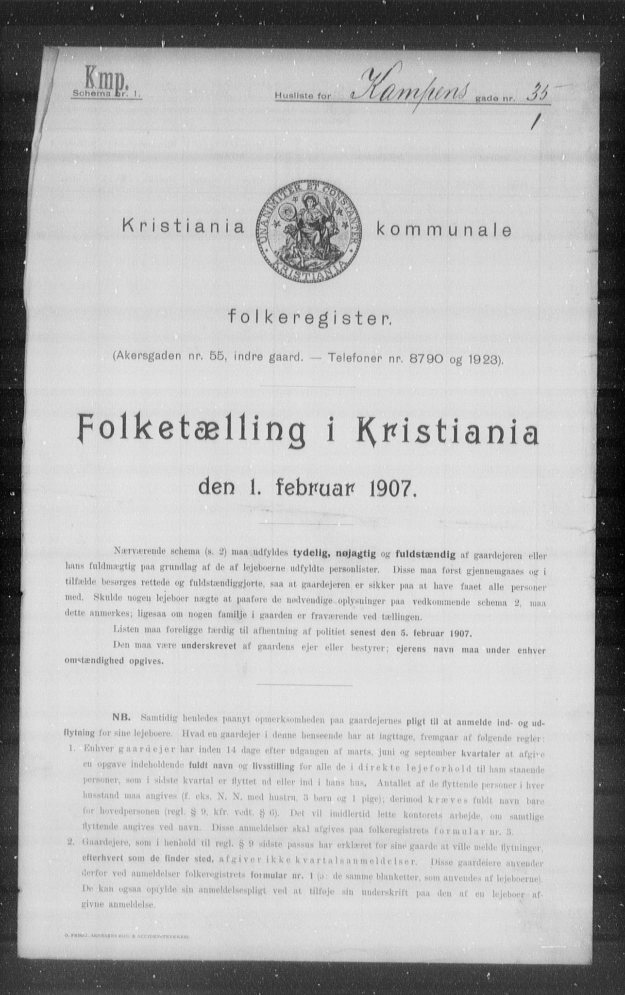 OBA, Municipal Census 1907 for Kristiania, 1907, p. 24487