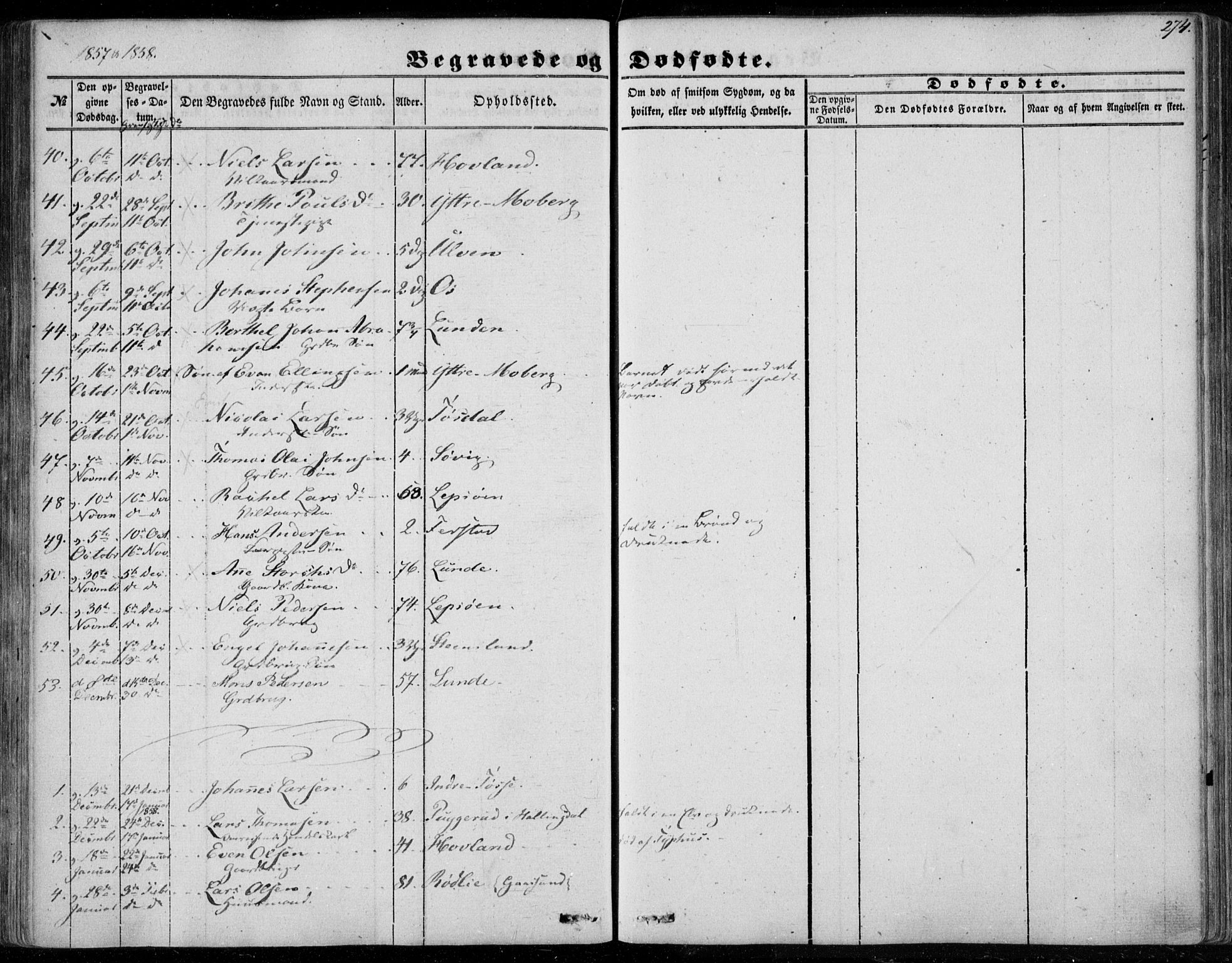 Os sokneprestembete, SAB/A-99929: Parish register (official) no. A 16, 1851-1859, p. 274