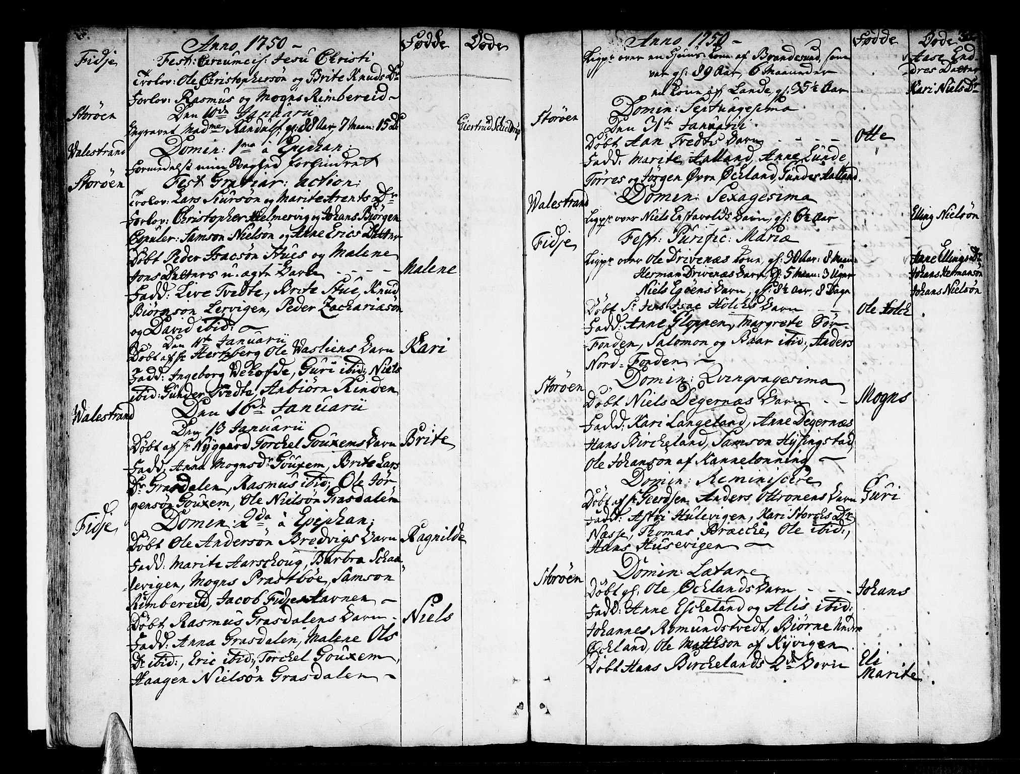 Stord sokneprestembete, AV/SAB-A-78201/H/Haa: Parish register (official) no. A 2, 1744-1777, p. 38