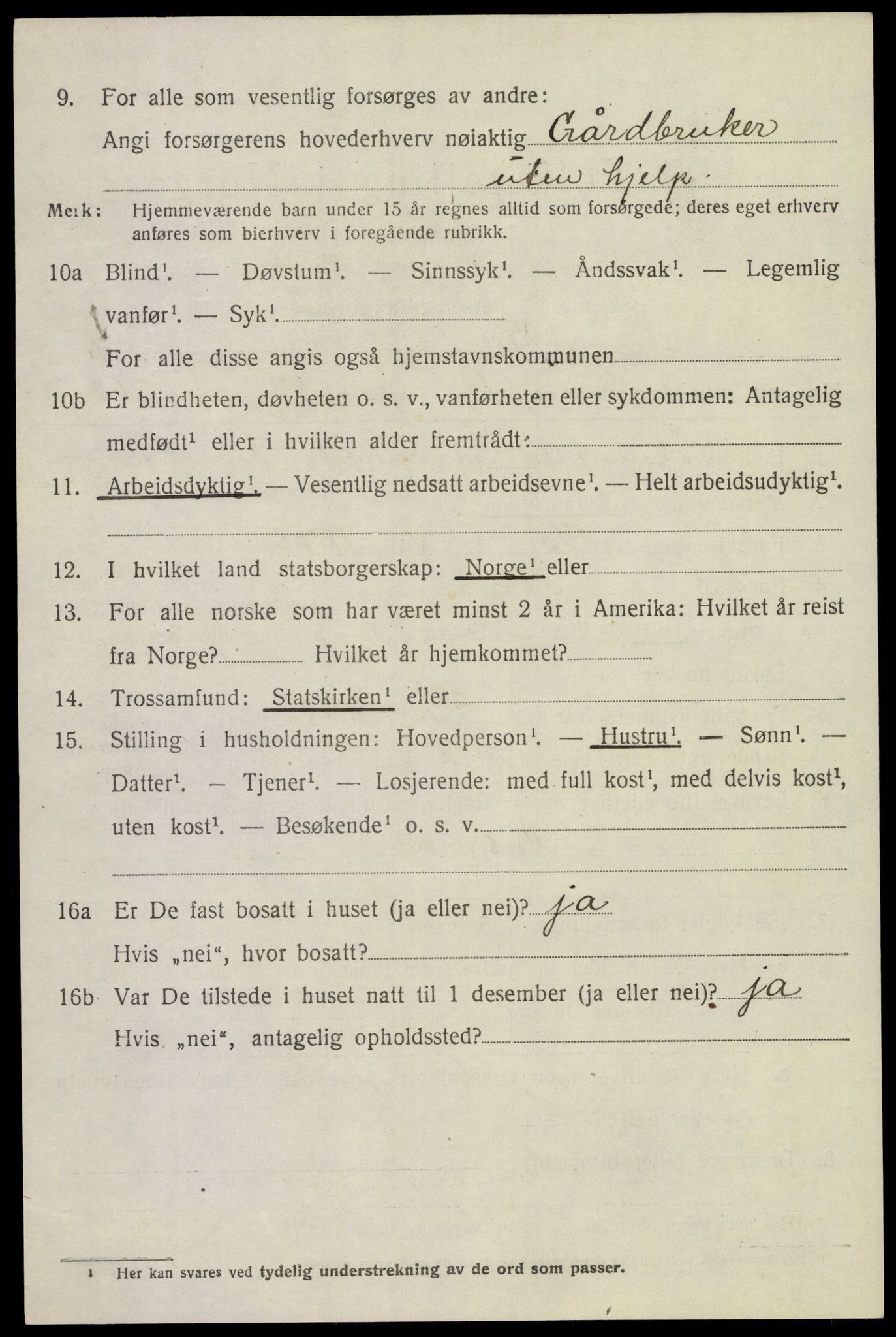 SAKO, 1920 census for Tinn, 1920, p. 5037