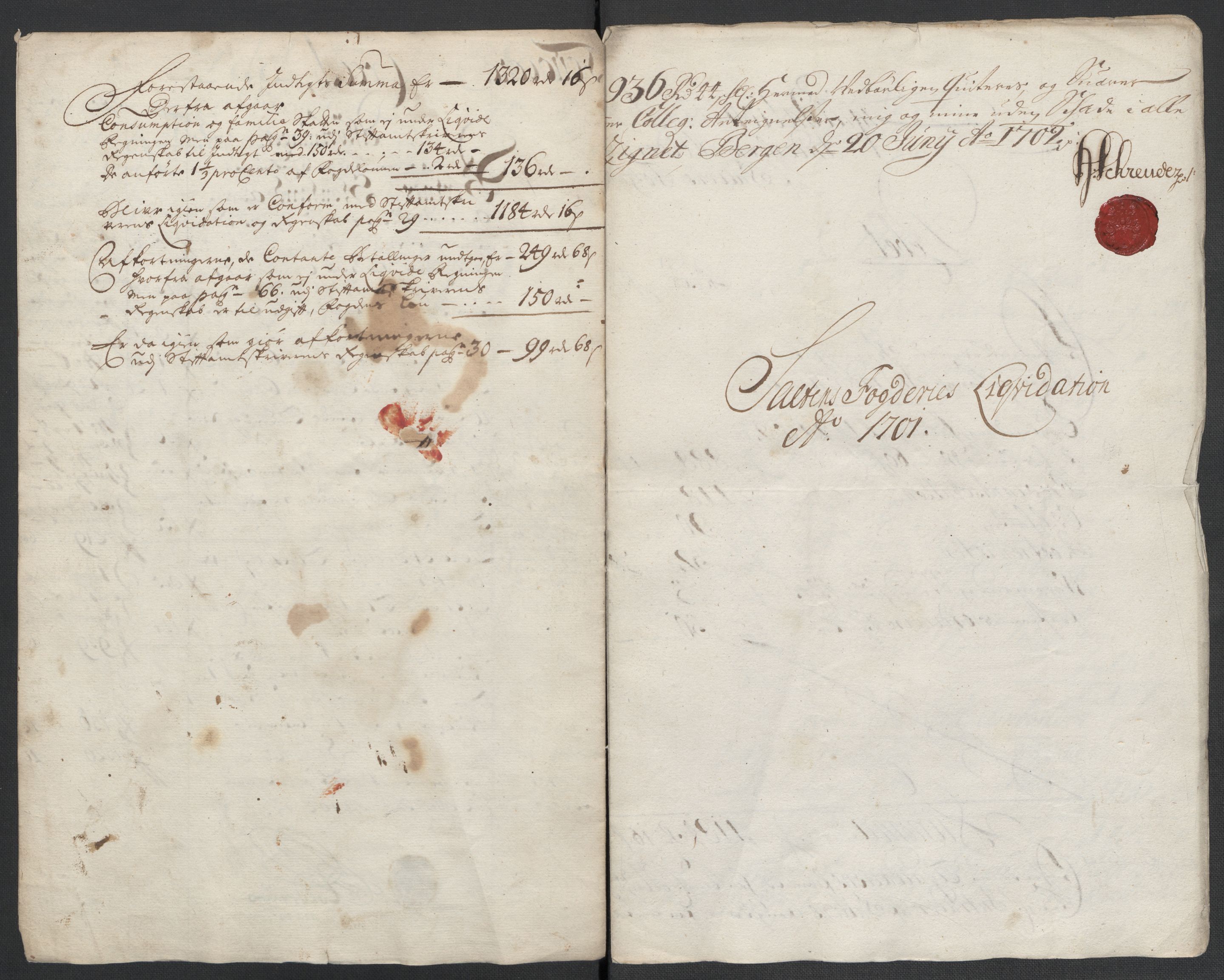 Rentekammeret inntil 1814, Reviderte regnskaper, Fogderegnskap, AV/RA-EA-4092/R66/L4580: Fogderegnskap Salten, 1701-1706, p. 8