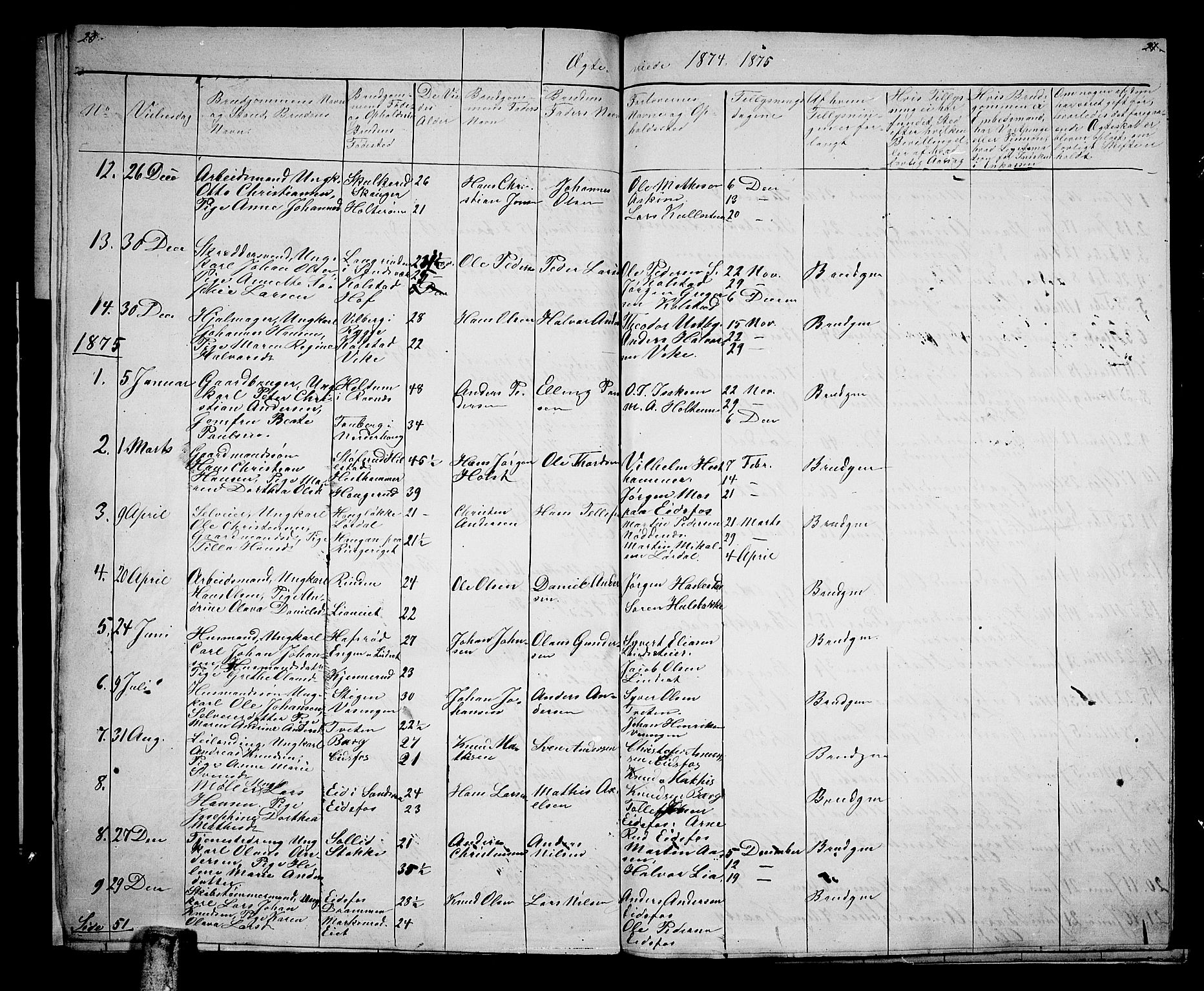 Hof kirkebøker, AV/SAKO-A-64/G/Ga/L0003: Parish register (copy) no. I 3, 1874-1877, p. 20-21