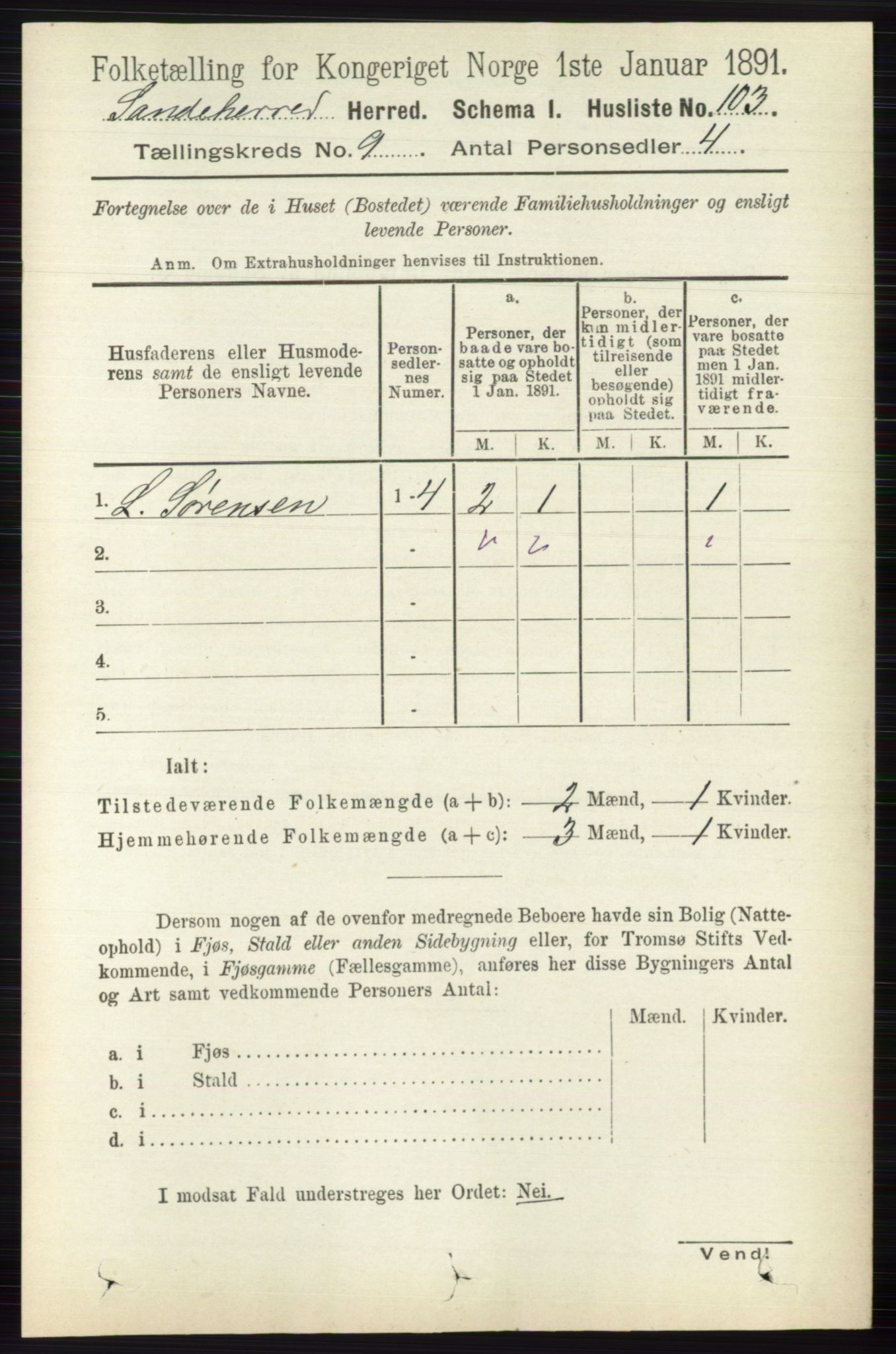 RA, 1891 census for 0724 Sandeherred, 1891, p. 5534