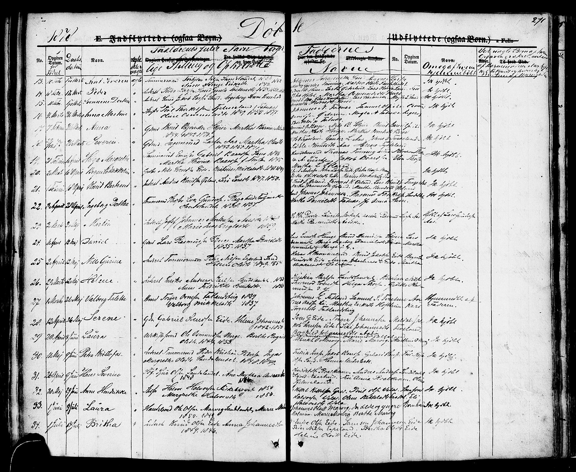 Sand sokneprestkontor, AV/SAST-A-101848/01/III/L0003: Parish register (official) no. A 3, 1854-1879, p. 271