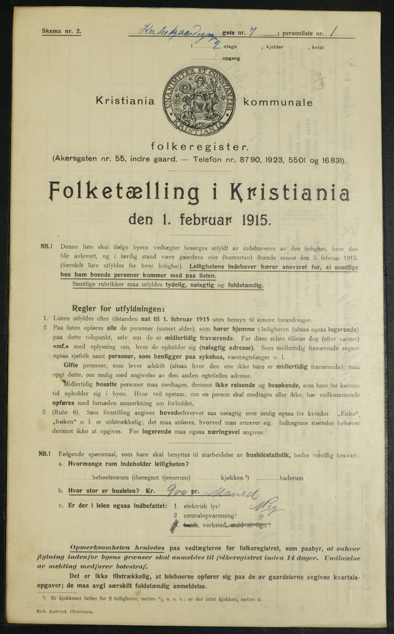 OBA, Municipal Census 1915 for Kristiania, 1915, p. 49538