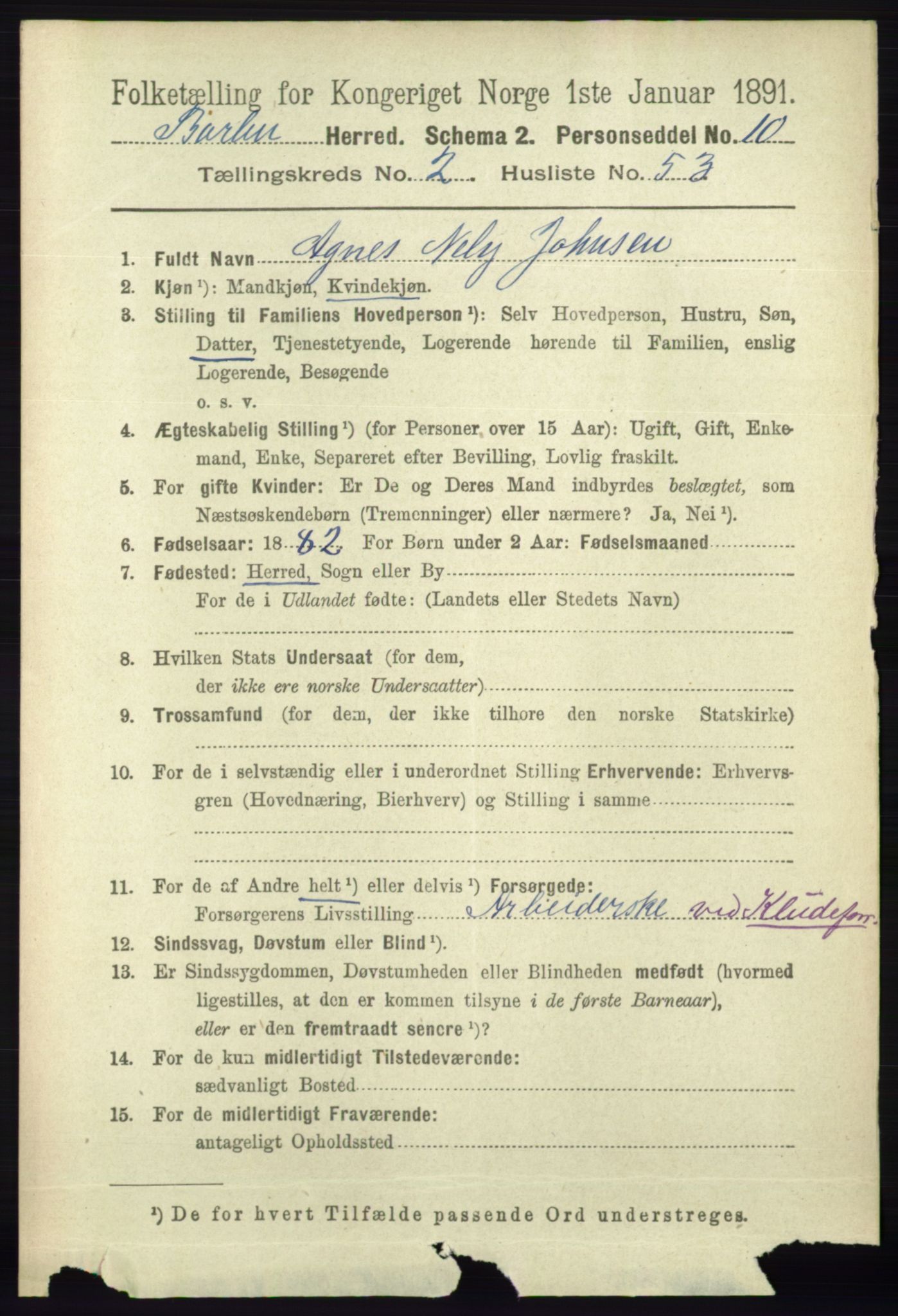 RA, 1891 census for 0990 Barbu, 1891, p. 1387