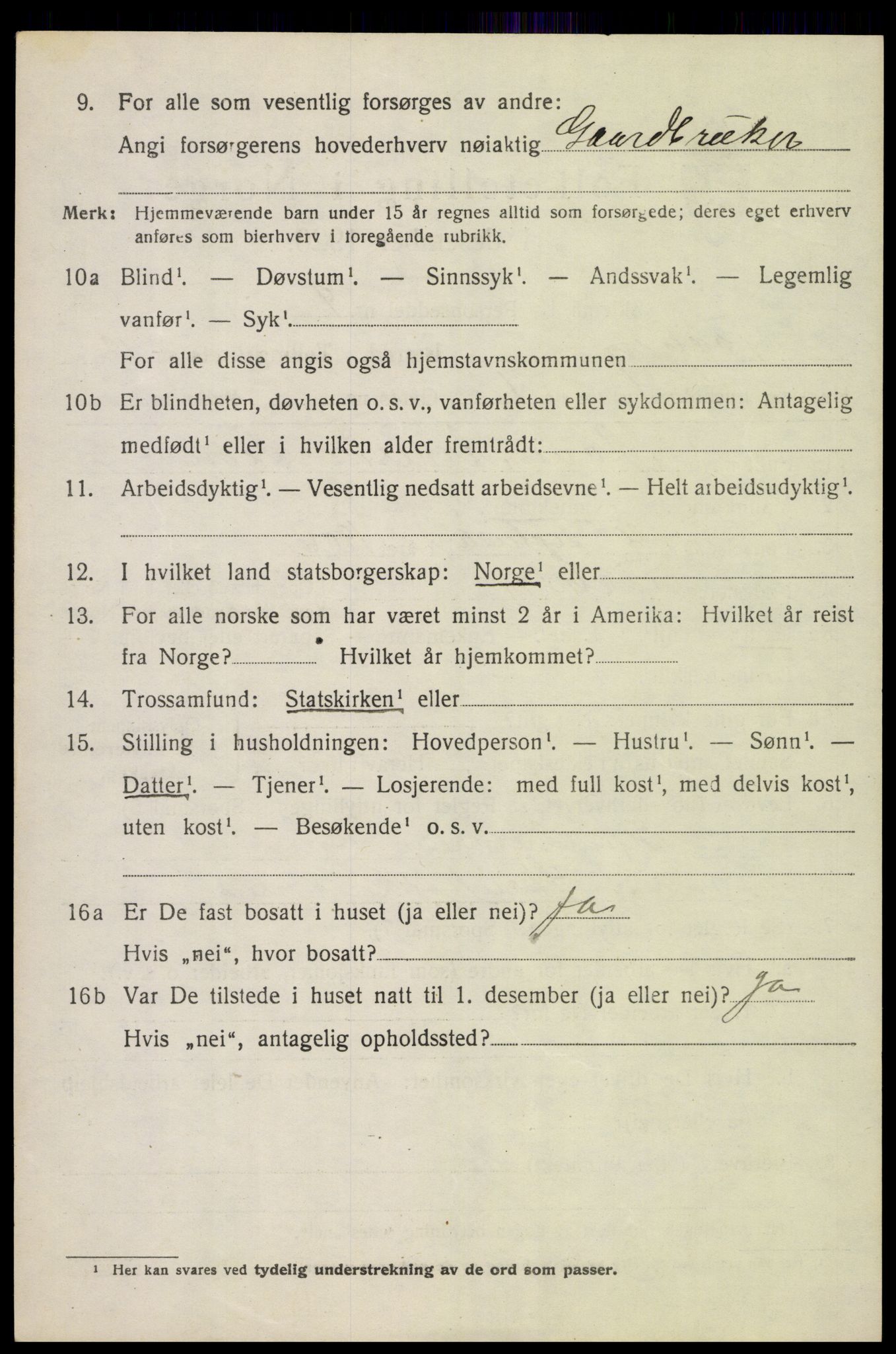 SAH, 1920 census for Fåberg, 1920, p. 12727