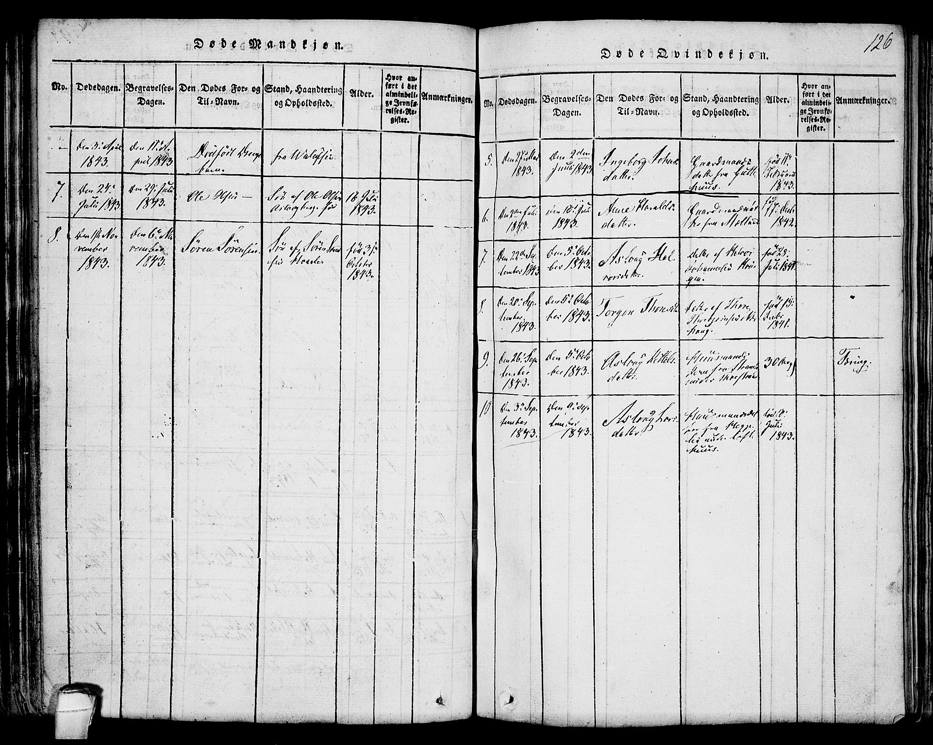 Hjartdal kirkebøker, SAKO/A-270/F/Fa/L0007: Parish register (official) no. I 7, 1815-1843, p. 126