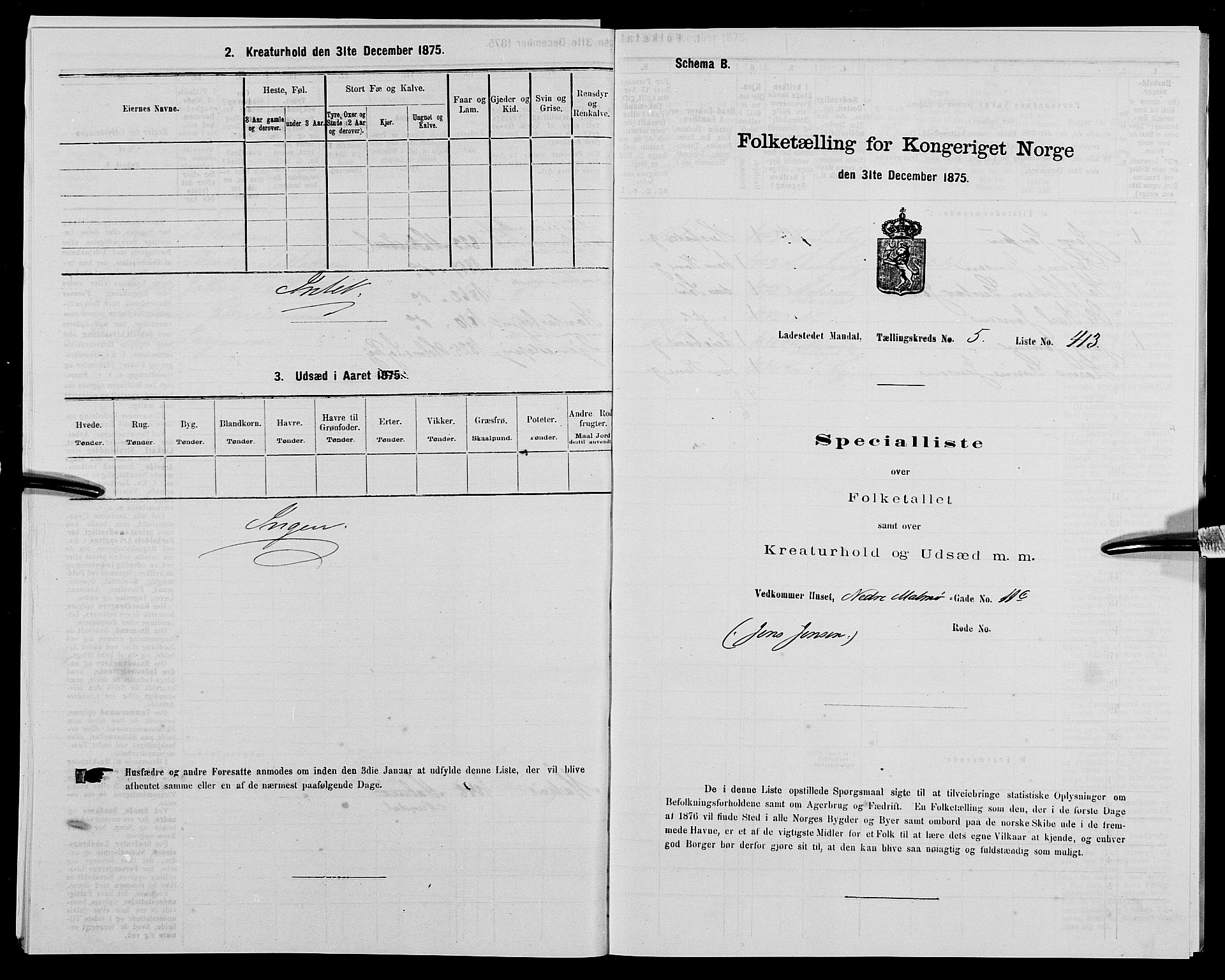SAK, 1875 census for 1002B Mandal/Mandal, 1875, p. 867