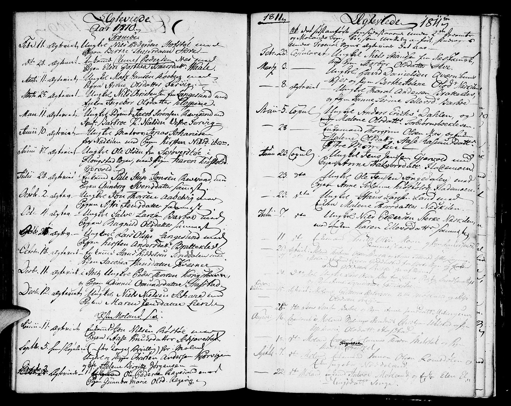 Austre Moland sokneprestkontor, SAK/1111-0001/F/Fa/Faa/L0003: Parish register (official) no. A 3, 1808-1815, p. 136