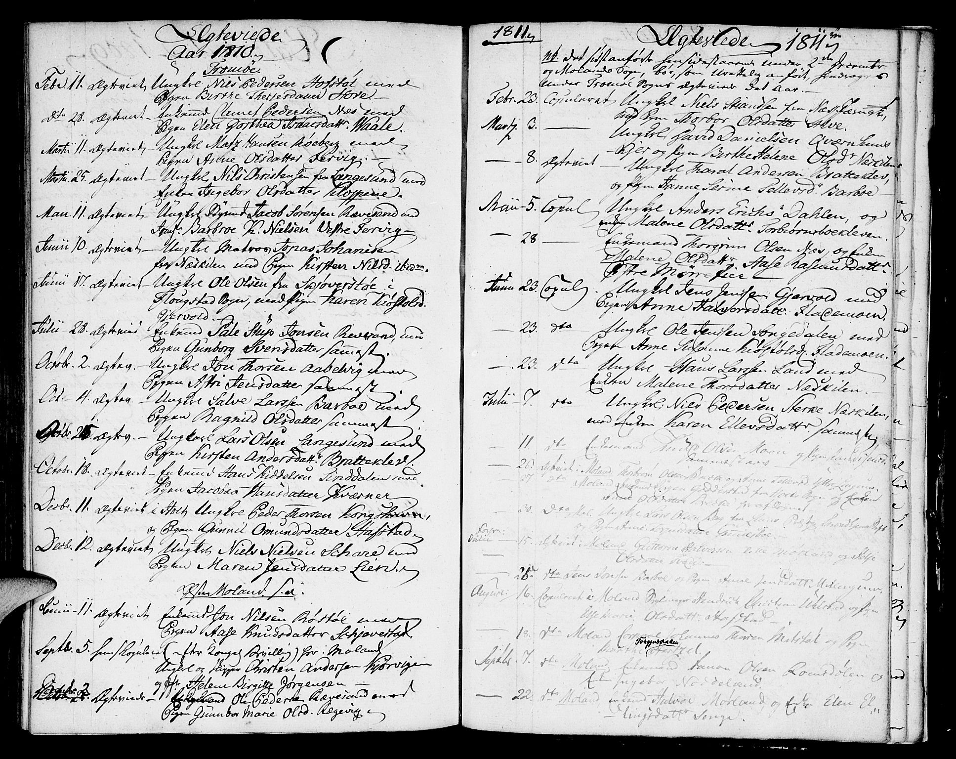 Austre Moland sokneprestkontor, AV/SAK-1111-0001/F/Fa/Faa/L0003: Parish register (official) no. A 3, 1808-1815, p. 136