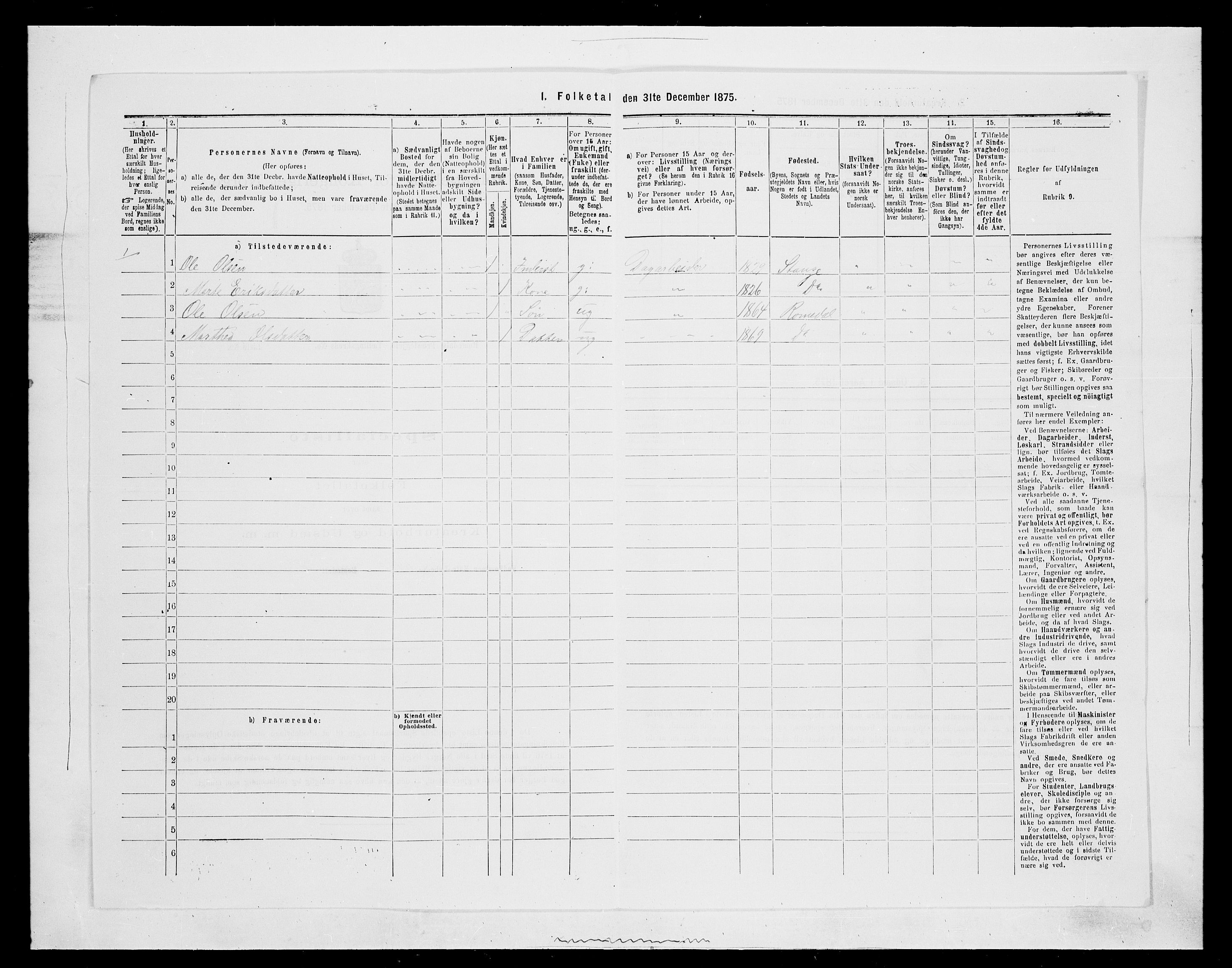 SAH, 1875 census for 0416P Romedal, 1875, p. 645