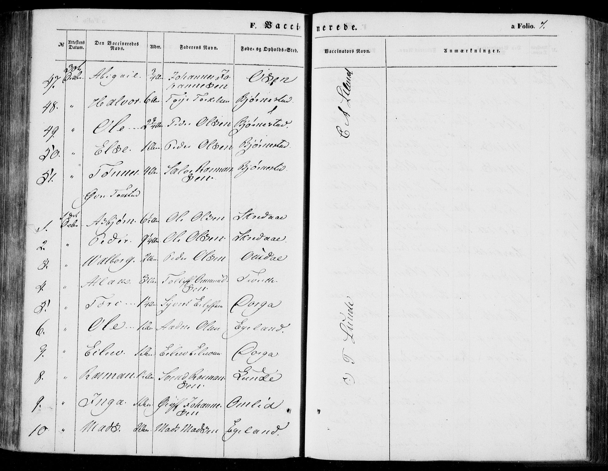 Bakke sokneprestkontor, AV/SAK-1111-0002/F/Fa/Faa/L0005: Parish register (official) no. A 5, 1847-1855, p. 7