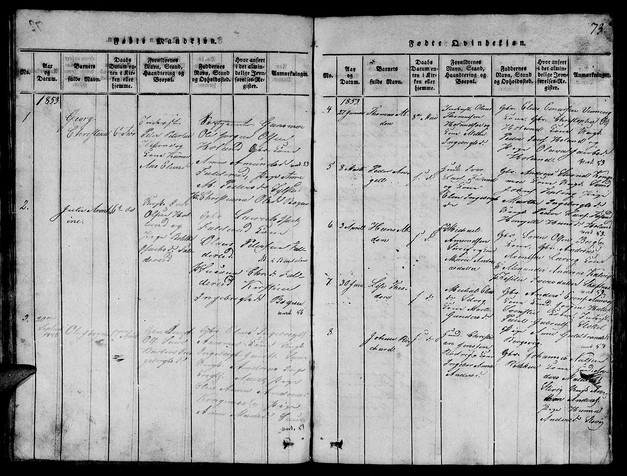 Ministerialprotokoller, klokkerbøker og fødselsregistre - Nord-Trøndelag, SAT/A-1458/780/L0648: Parish register (copy) no. 780C01 /3, 1815-1877, p. 73