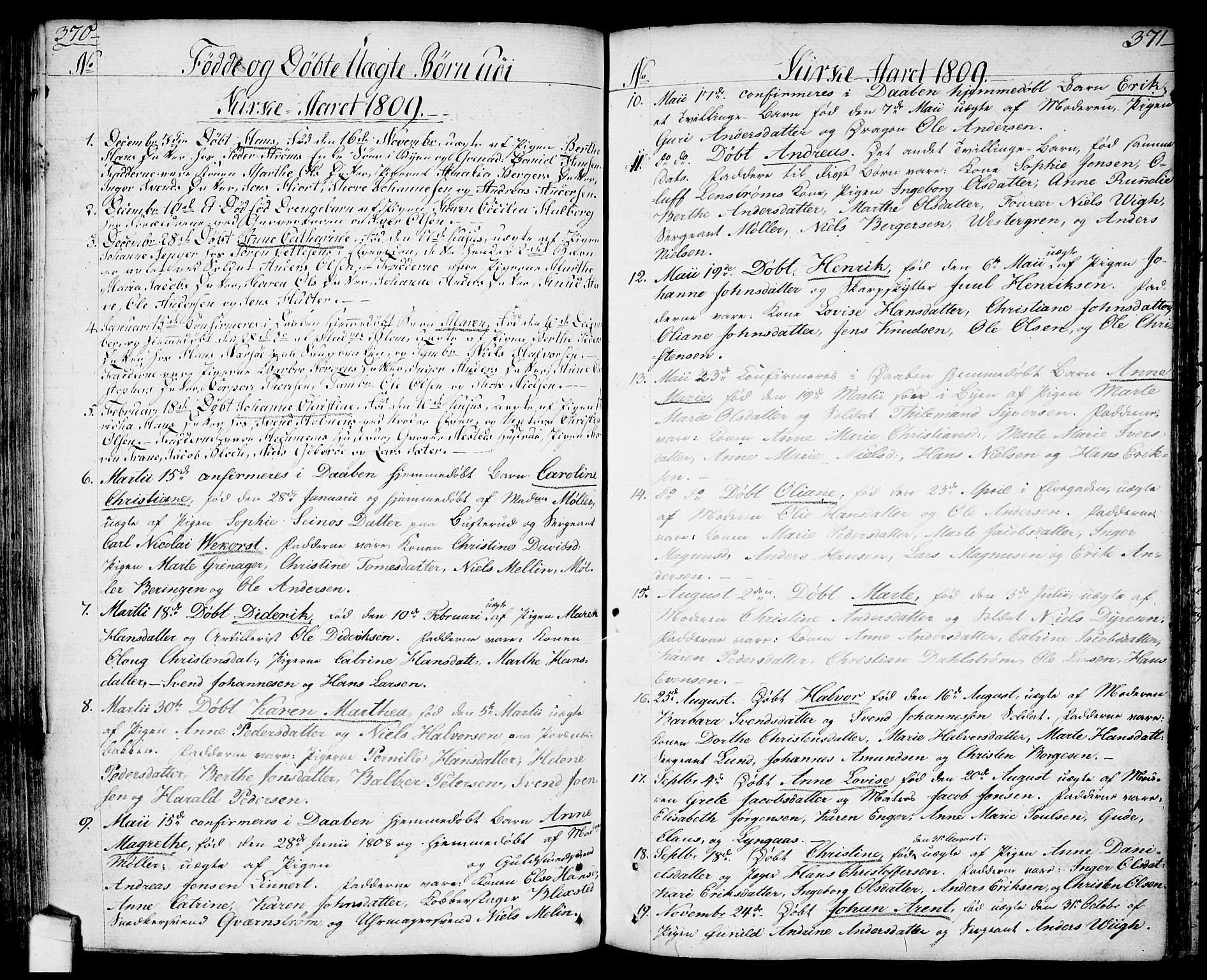 Halden prestekontor Kirkebøker, SAO/A-10909/F/Fa/L0002: Parish register (official) no. I 2, 1792-1812, p. 370-371