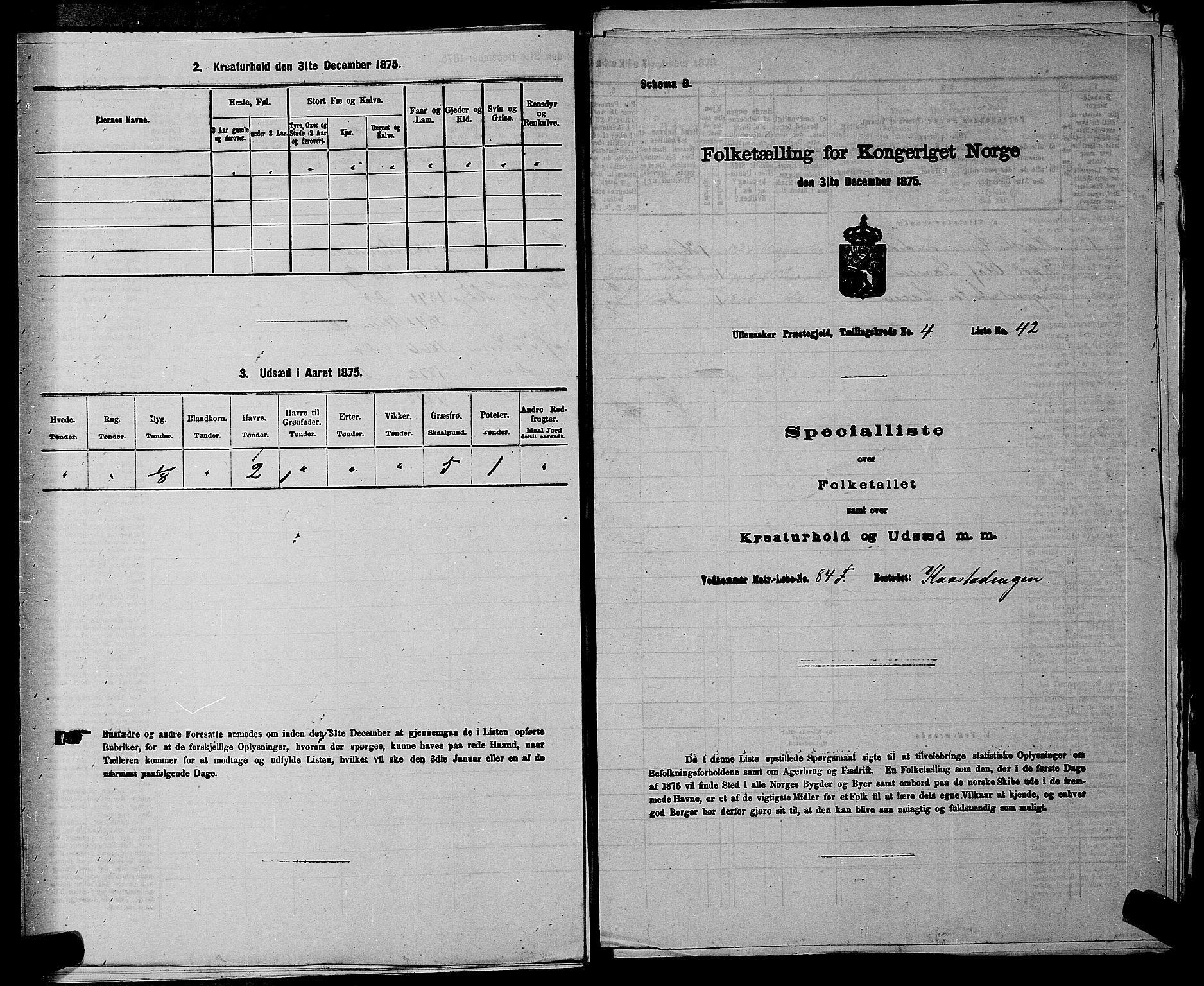 RA, 1875 census for 0235P Ullensaker, 1875, p. 560