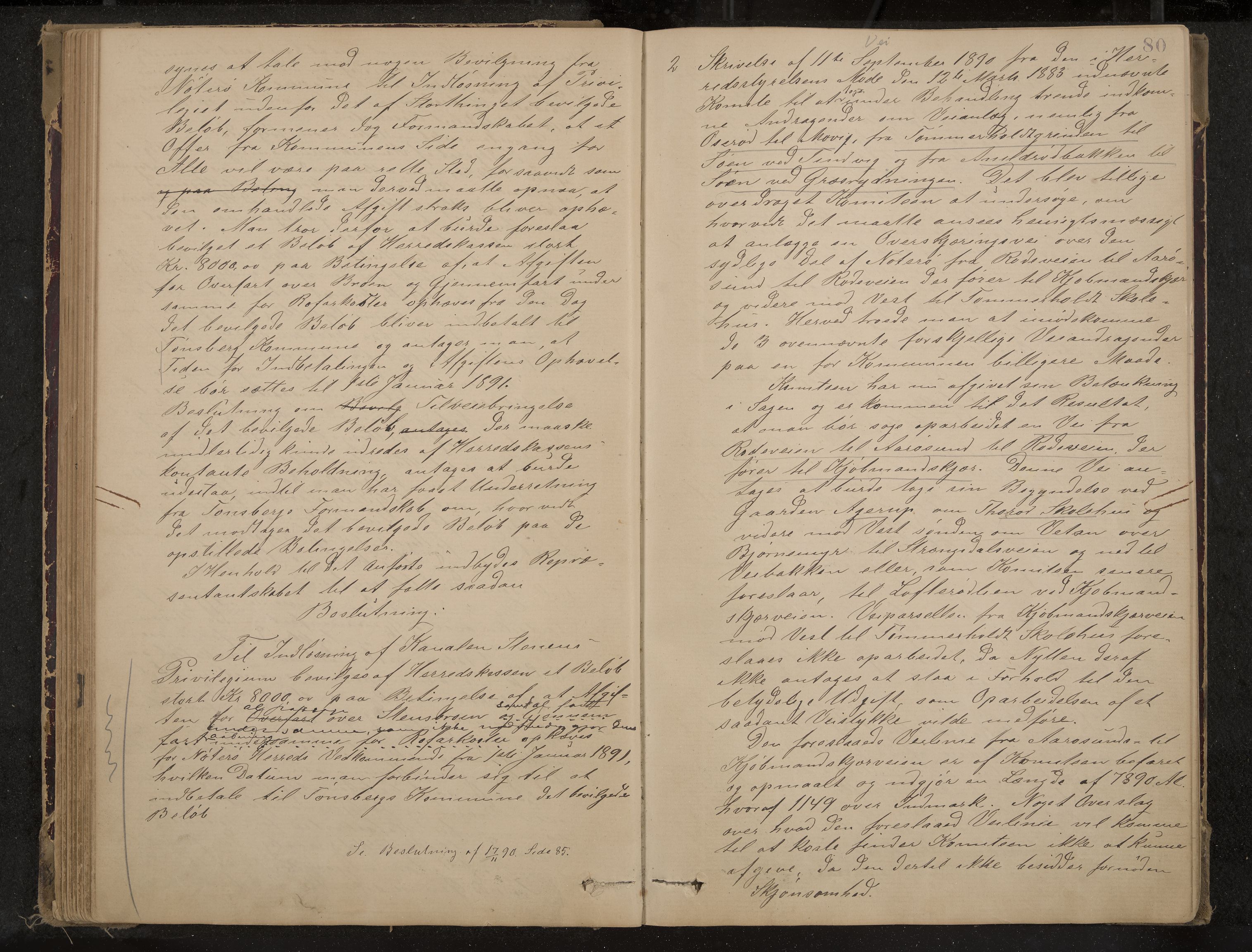 Nøtterøy formannskap og sentraladministrasjon, IKAK/0722021-1/A/Aa/L0004: Møtebok, 1887-1896, p. 80