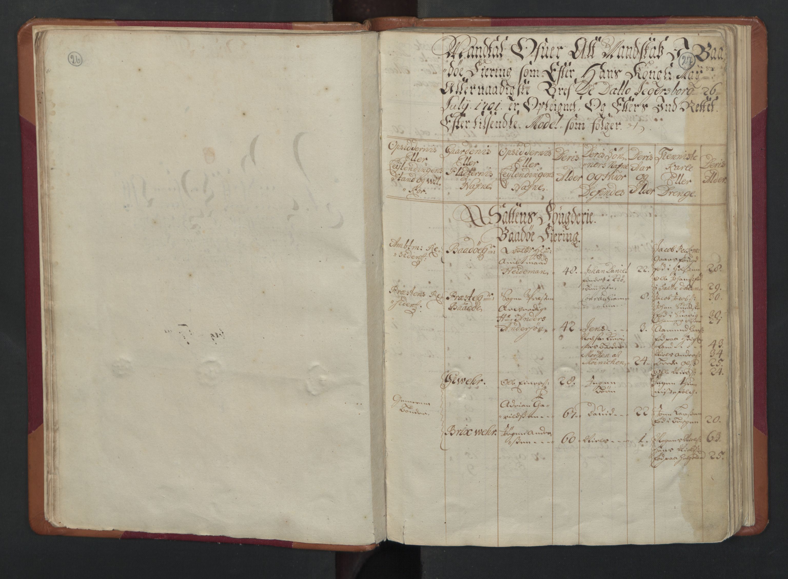 RA, Census (manntall) 1701, no. 17: Salten fogderi, 1701, p. 26-27