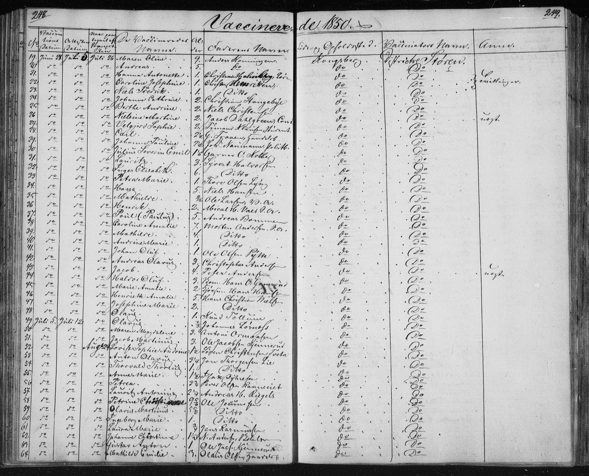 Kongsberg kirkebøker, SAKO/A-22/F/Fa/L0009: Parish register (official) no. I 9, 1839-1858, p. 248-249