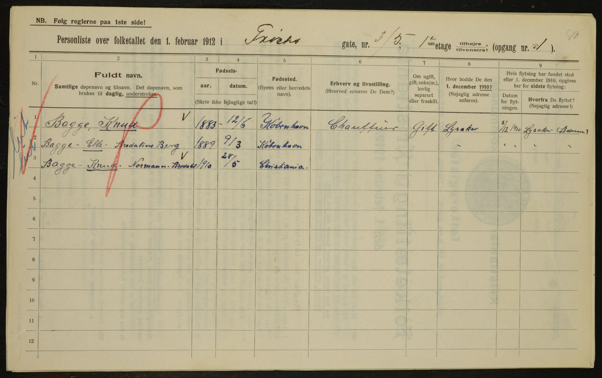 OBA, Municipal Census 1912 for Kristiania, 1912, p. 26681