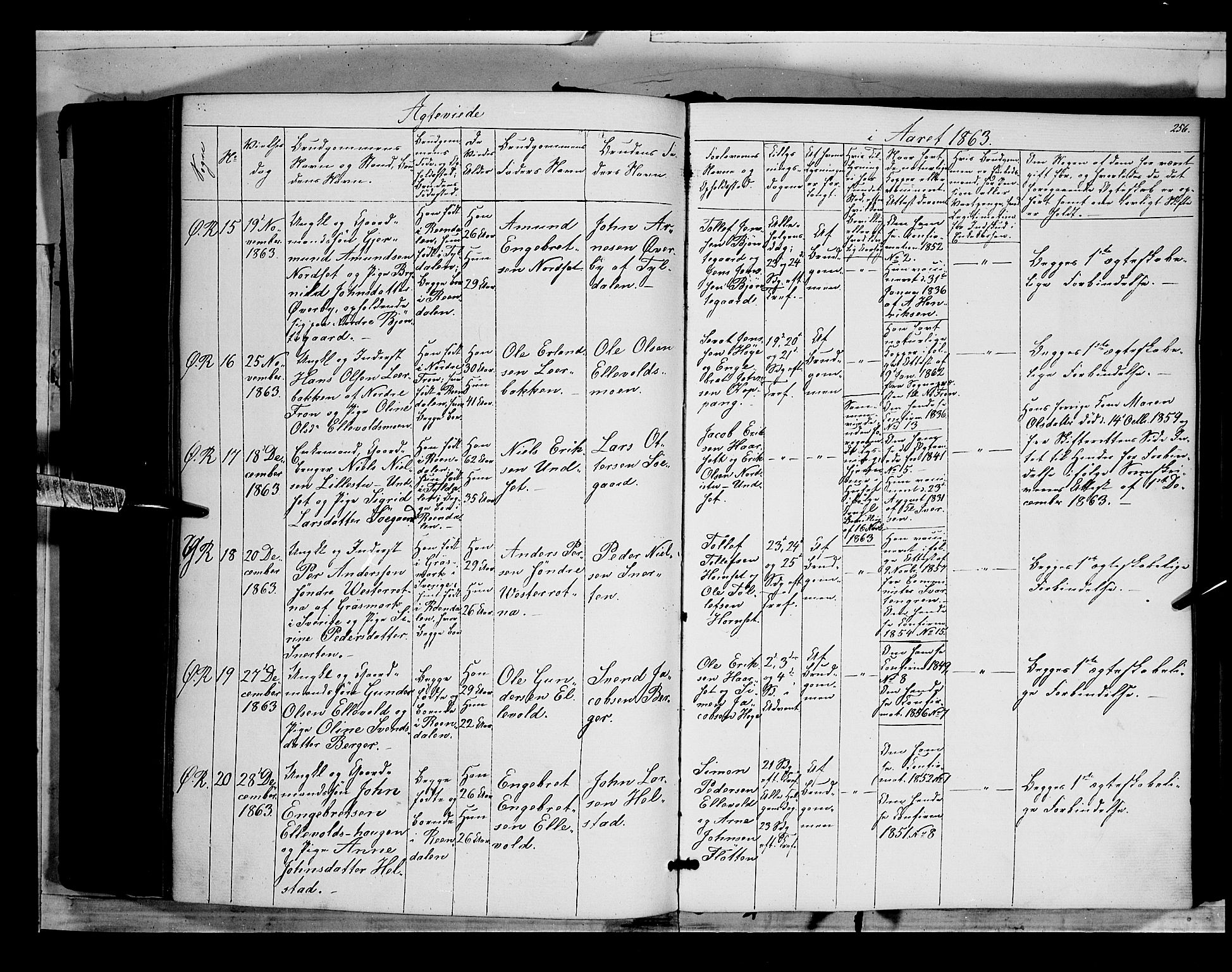 Rendalen prestekontor, AV/SAH-PREST-054/H/Ha/Haa/L0005: Parish register (official) no. 5, 1853-1866, p. 256