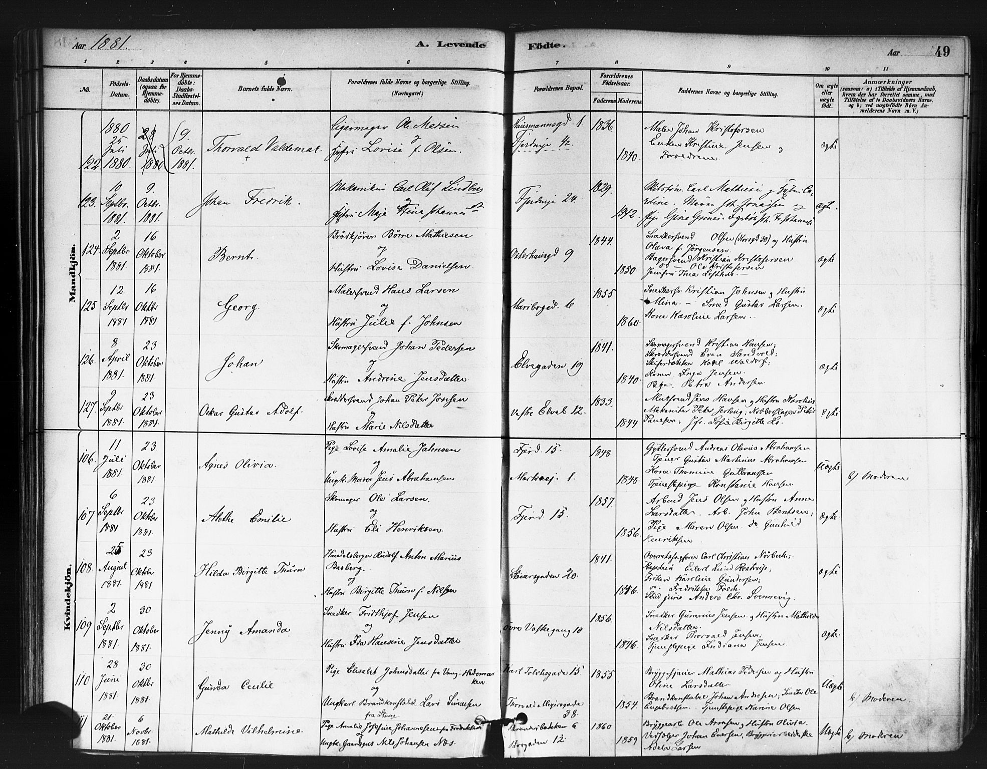 Jakob prestekontor Kirkebøker, AV/SAO-A-10850/F/Fa/L0003: Parish register (official) no. 3, 1880-1895, p. 49