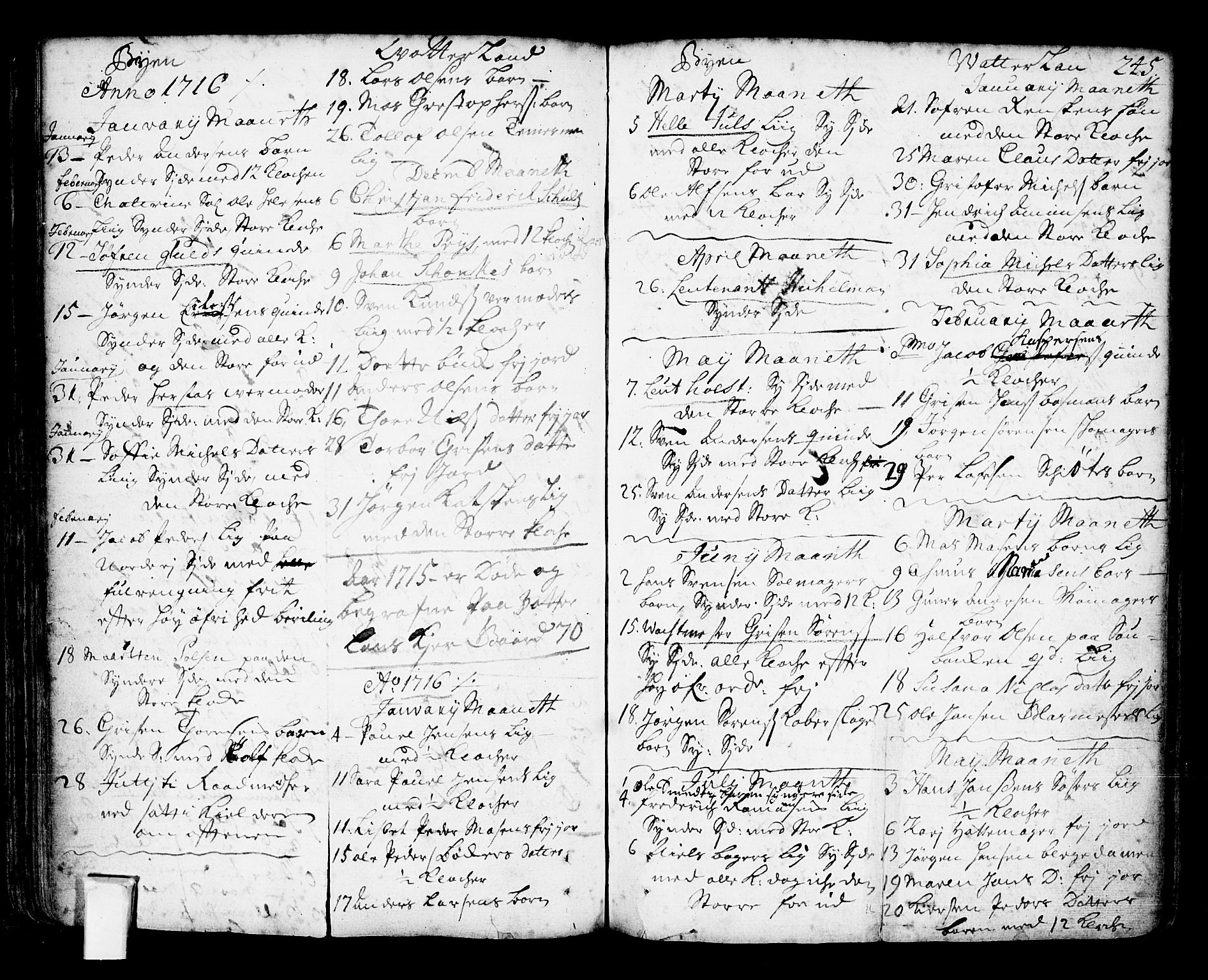 Oslo domkirke Kirkebøker, SAO/A-10752/F/Fa/L0002: Parish register (official) no. 2, 1705-1730, p. 245b