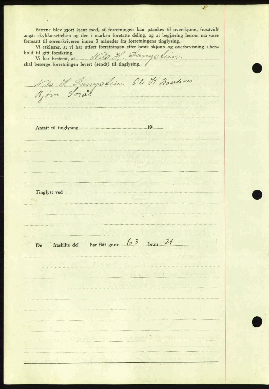 Romsdal sorenskriveri, AV/SAT-A-4149/1/2/2C: Mortgage book no. A8, 1939-1940, Diary no: : 89/1940